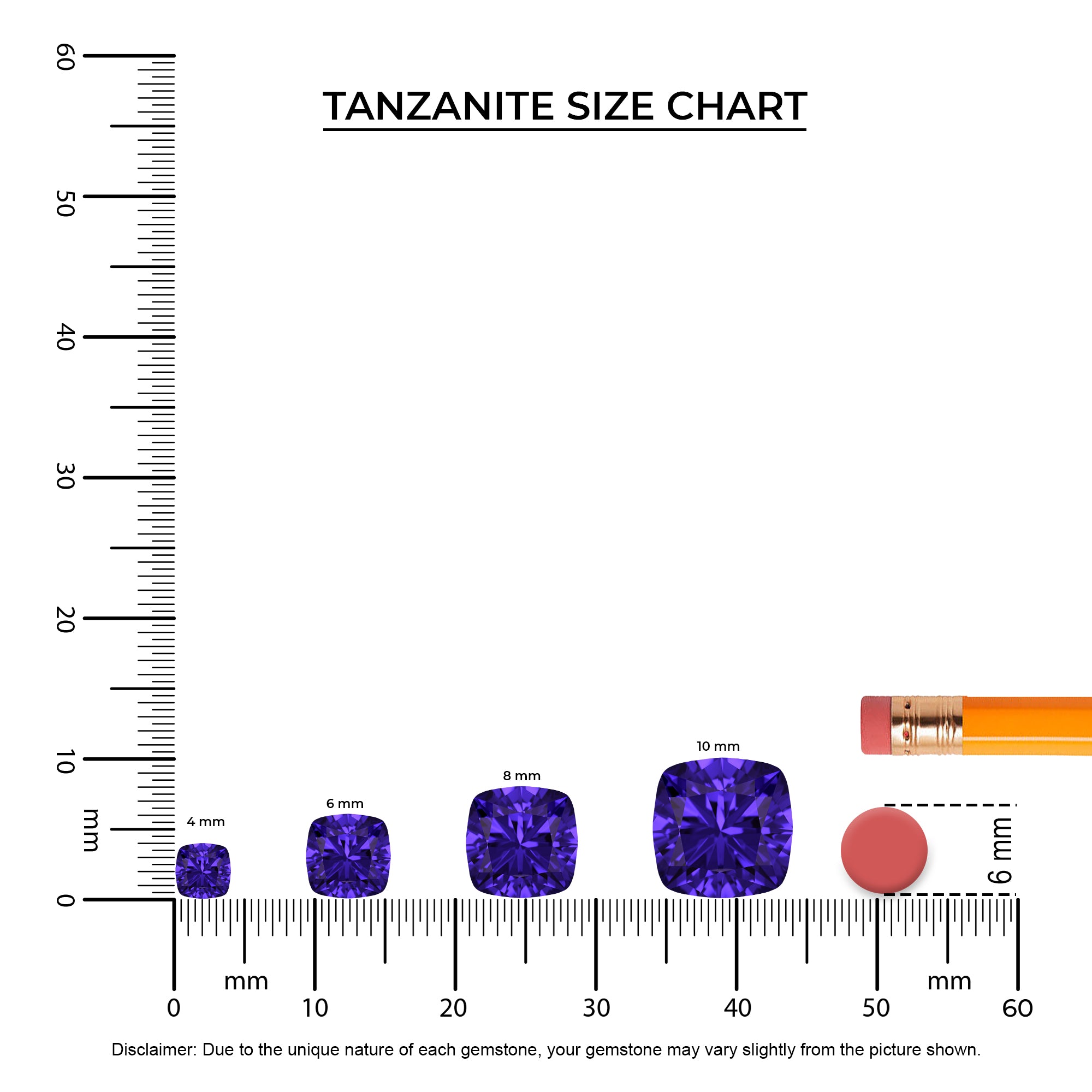 lab-grown tanzanite cushion solitaire engagement ring