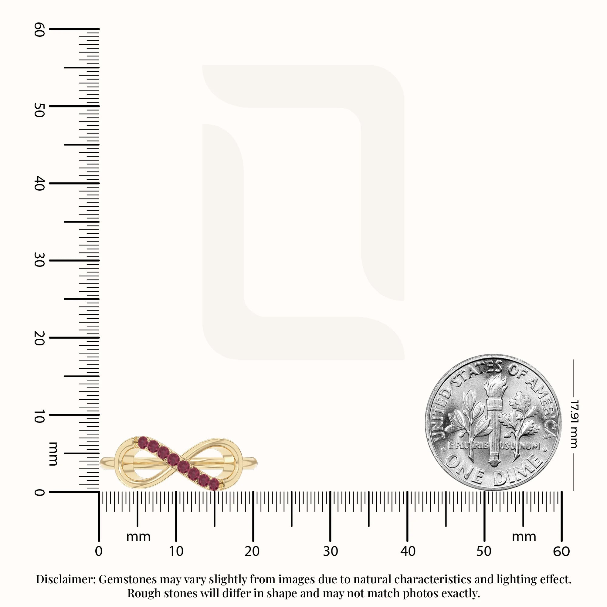 natural ruby infinity promise rings in yellow gold vermeil