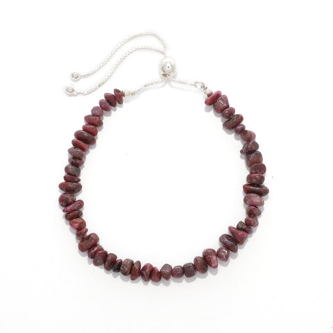 natural ruby rough shape bolo bracelet