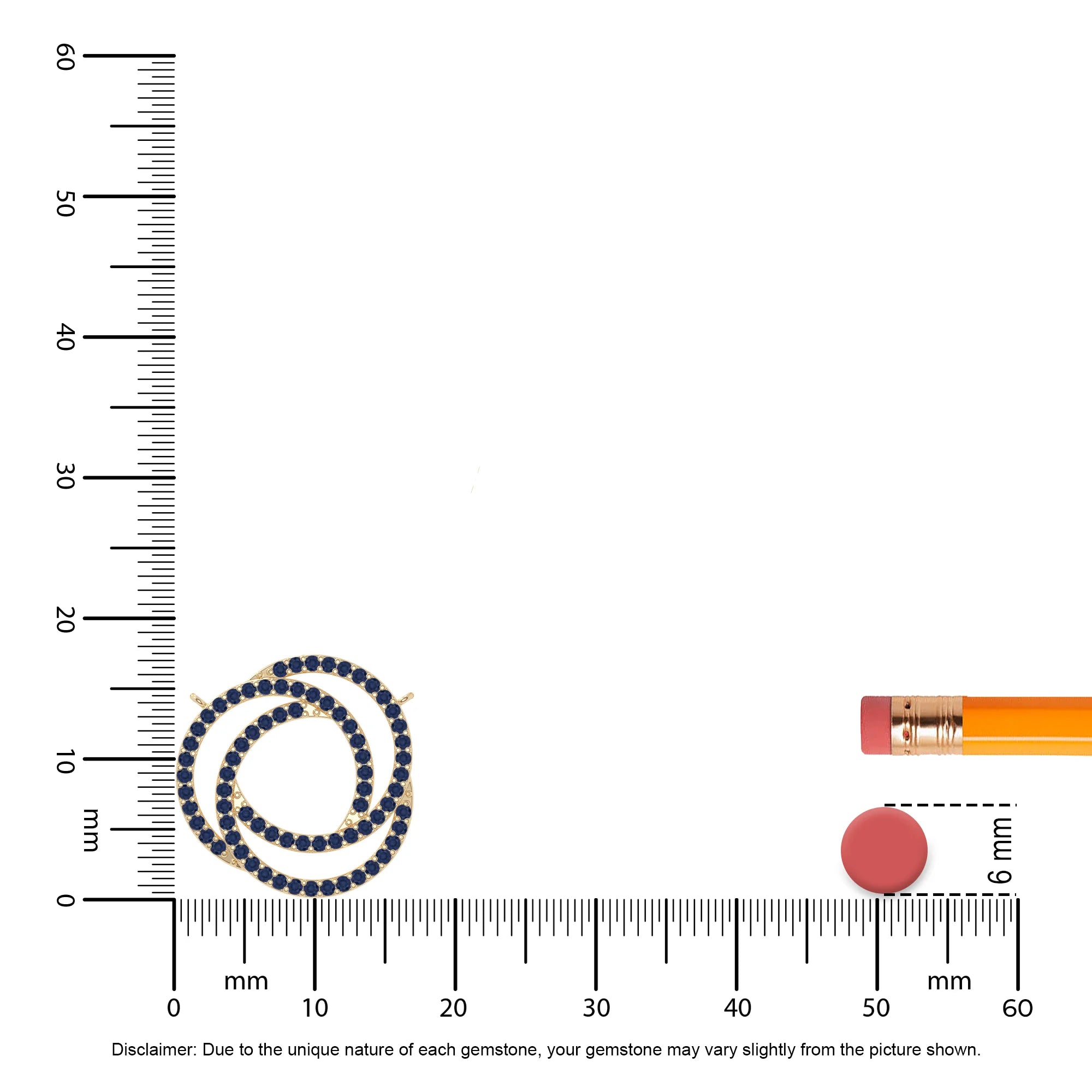 natural blue-sapphire infinity love knot necklaces in yellow gold vermeil 