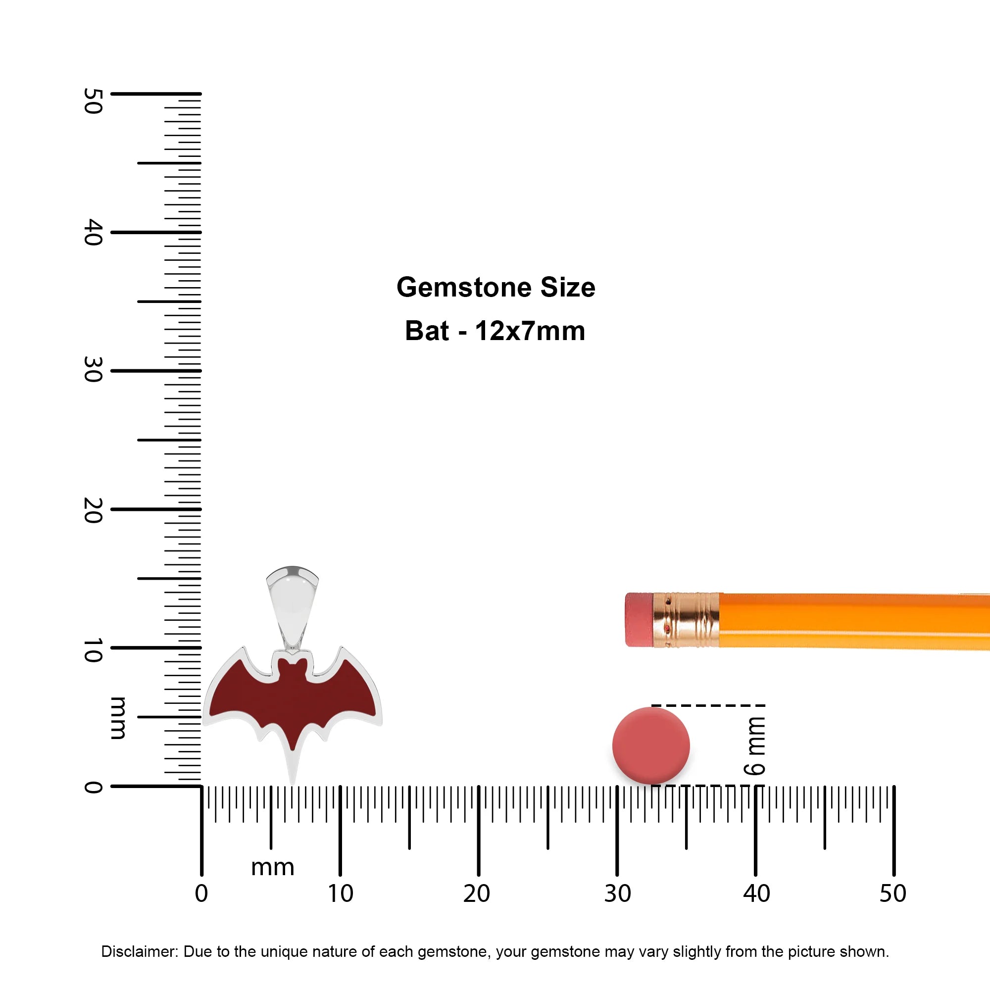 natural red-garnet bat shape pendant necklace