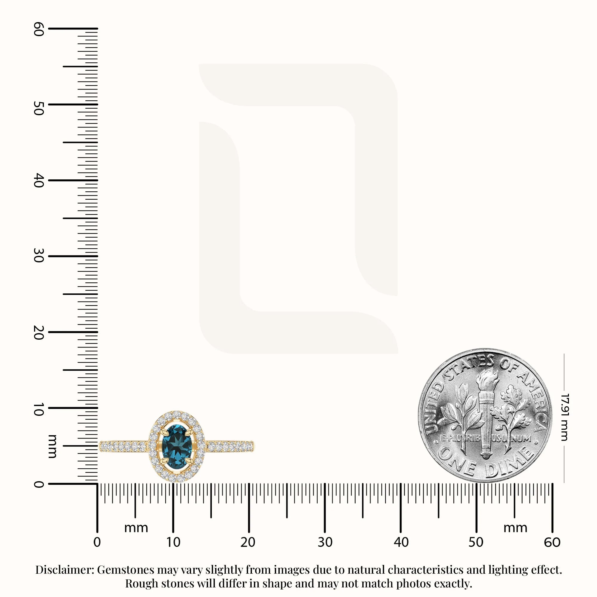 natural london blue topaz solitaire halo engagement rings in yellow gold vermeil