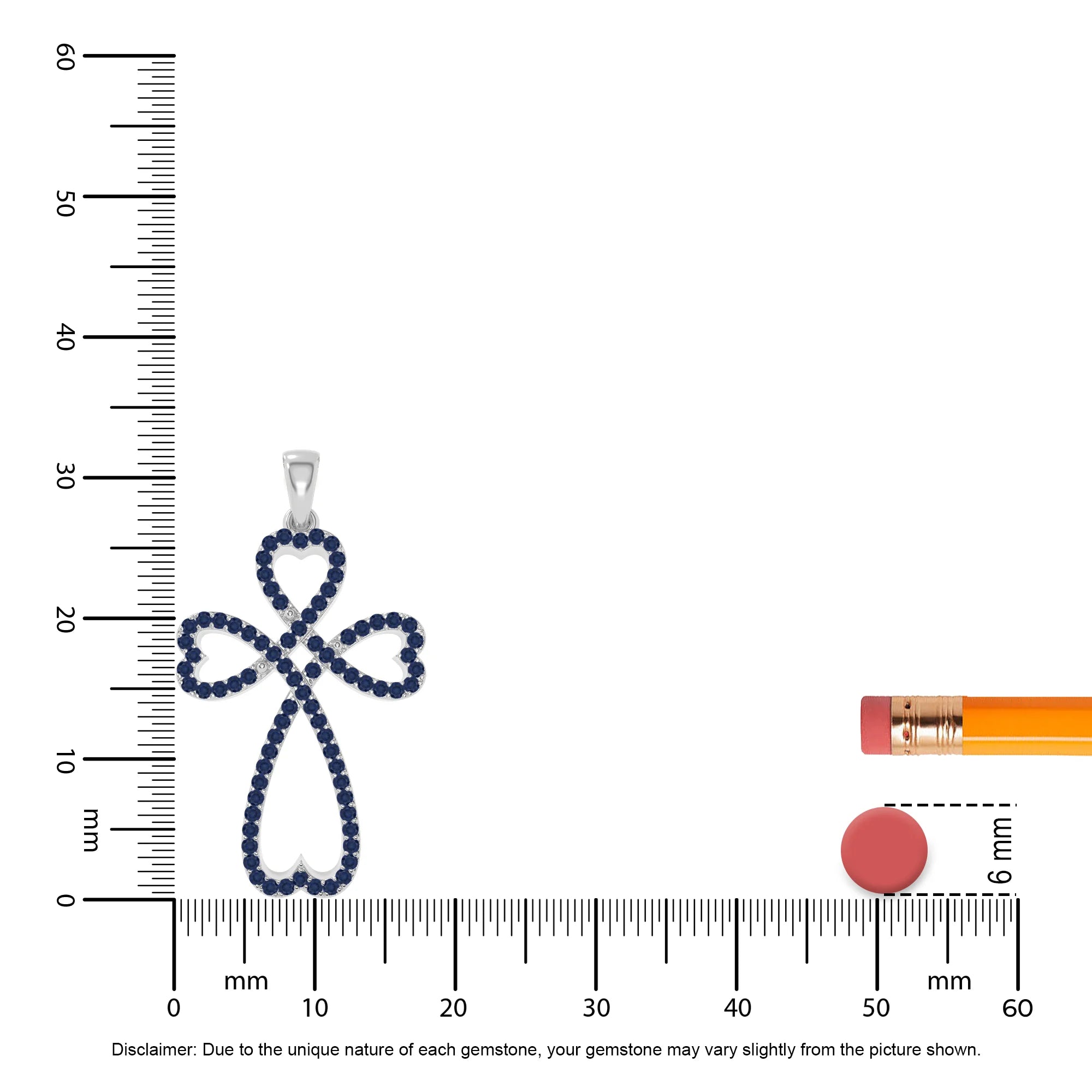 natural blue-sapphire infinity cross necklaces in sterling silver 