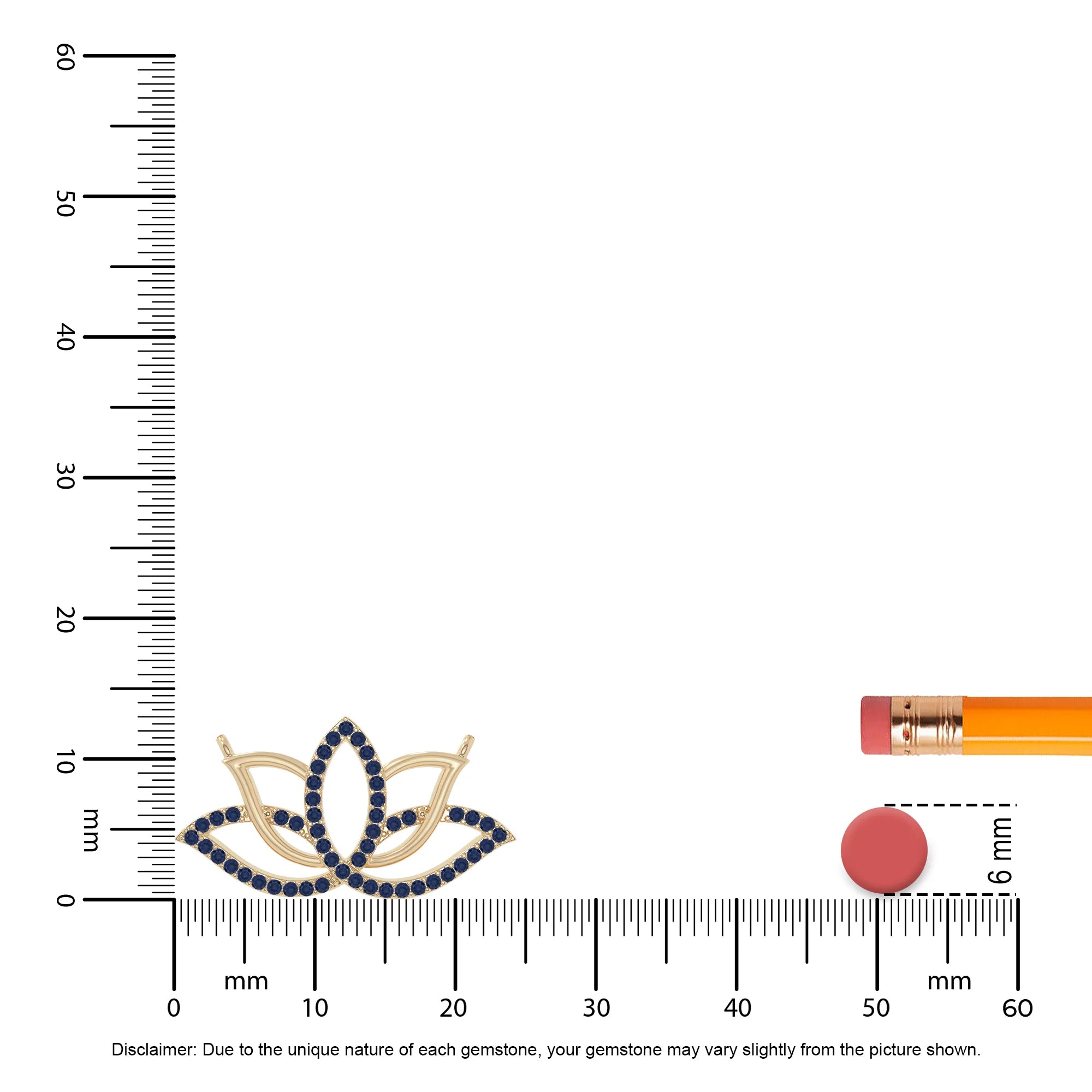 natural blue-sapphire lotus flower necklaces in yellow gold vermeil 