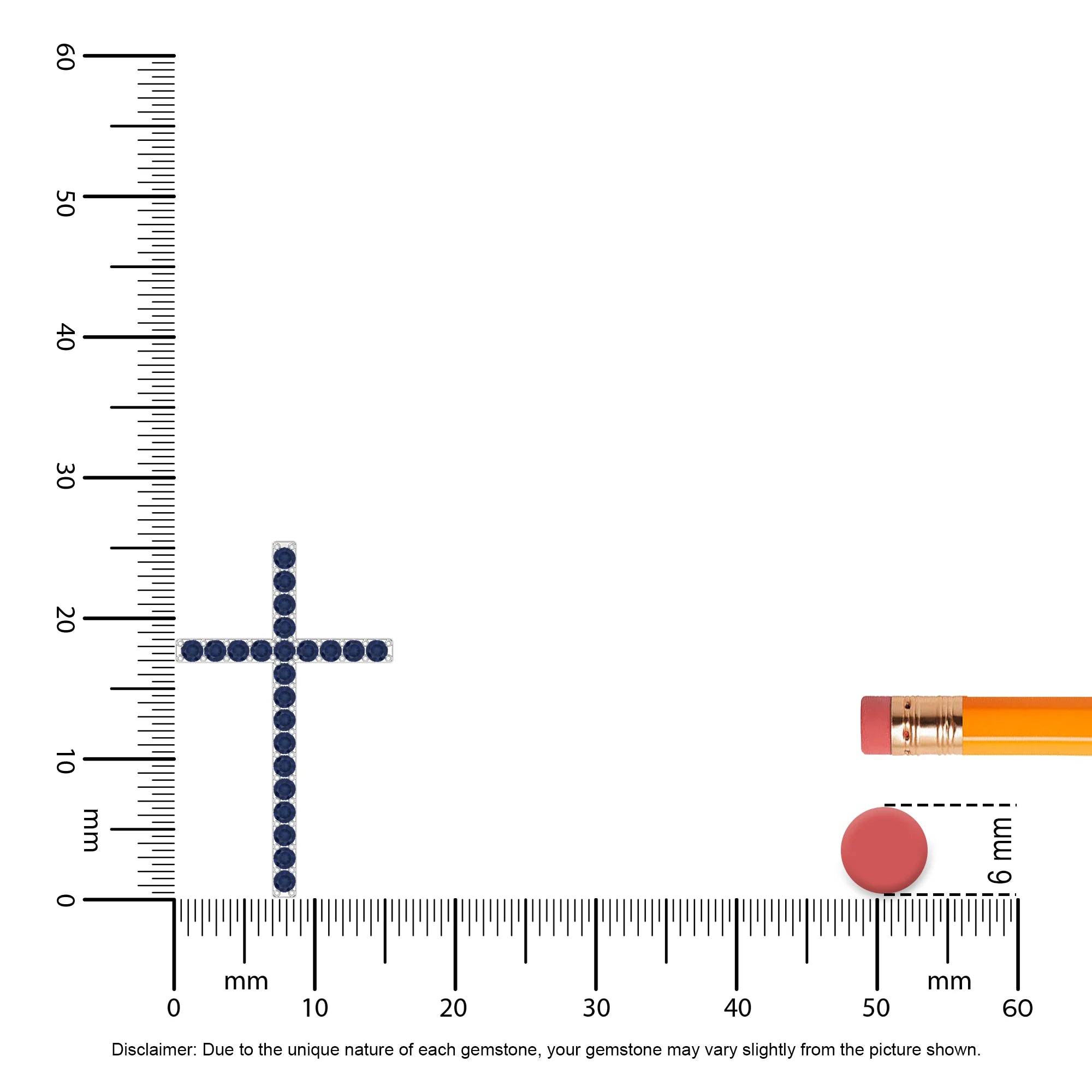 natural blue-sapphire cross necklaces in sterling silver 