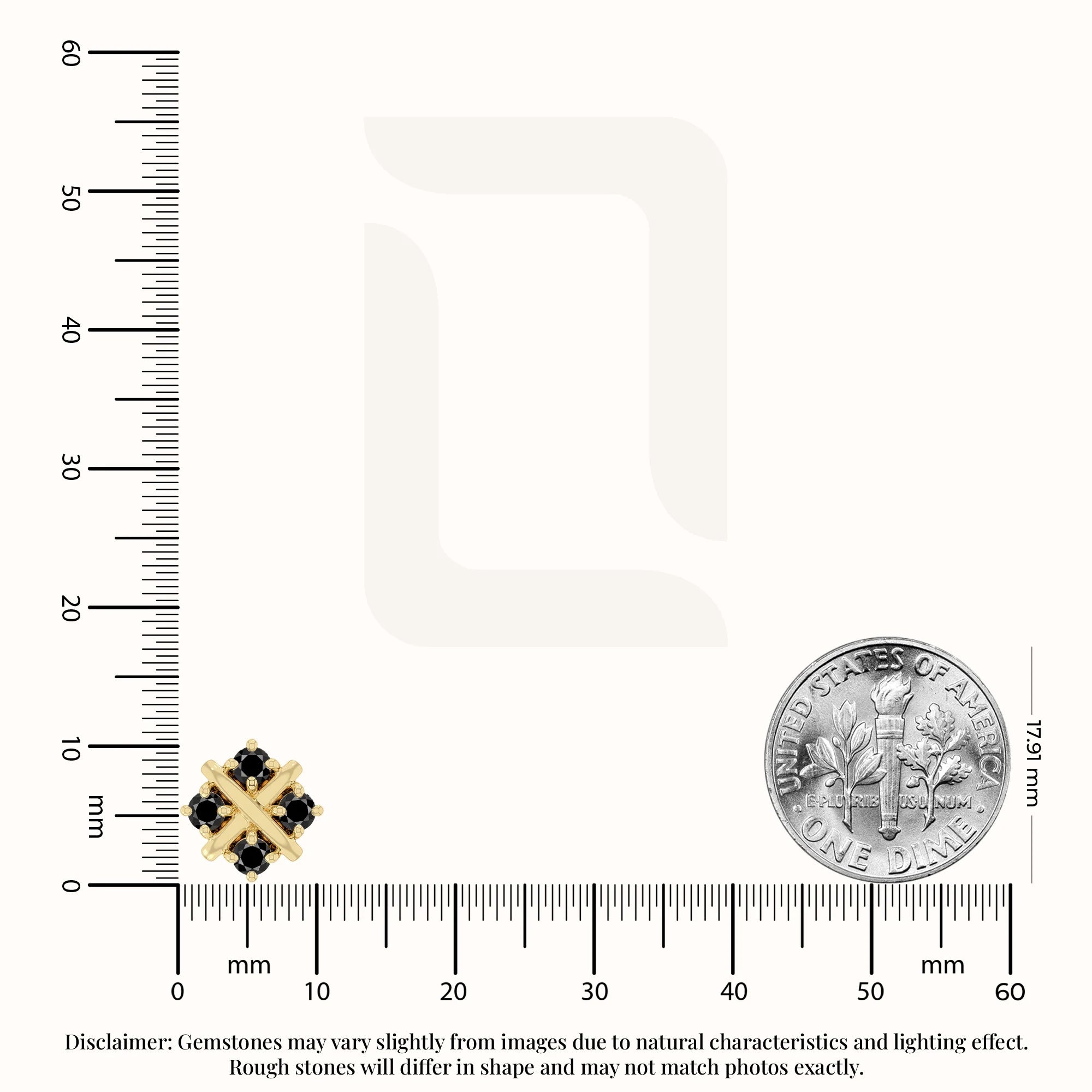 natural black-onyx flower stud earrings in yellow gold vermeil 