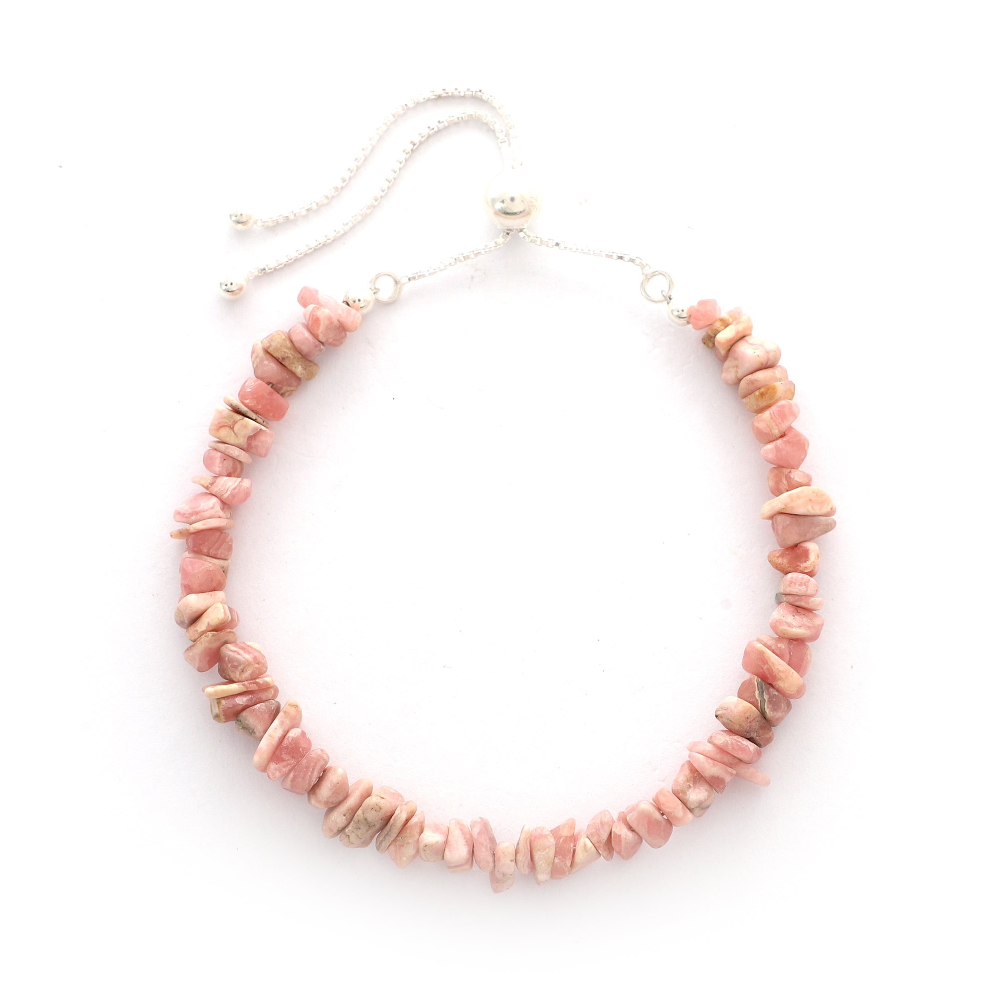 natural rhodochrosite rough shape bolo bracelet