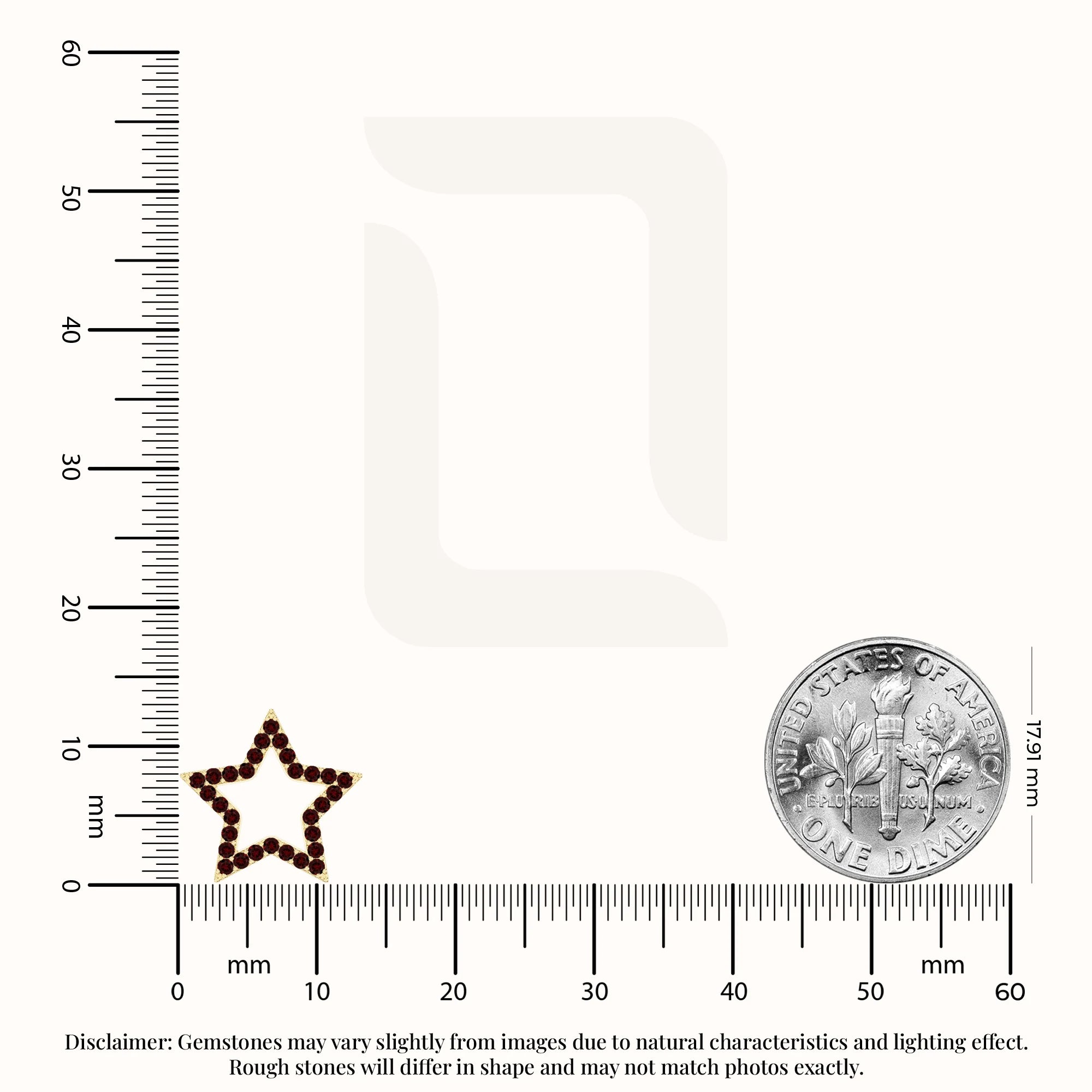 natural garnet star stud earrings in yellow gold vermeil 