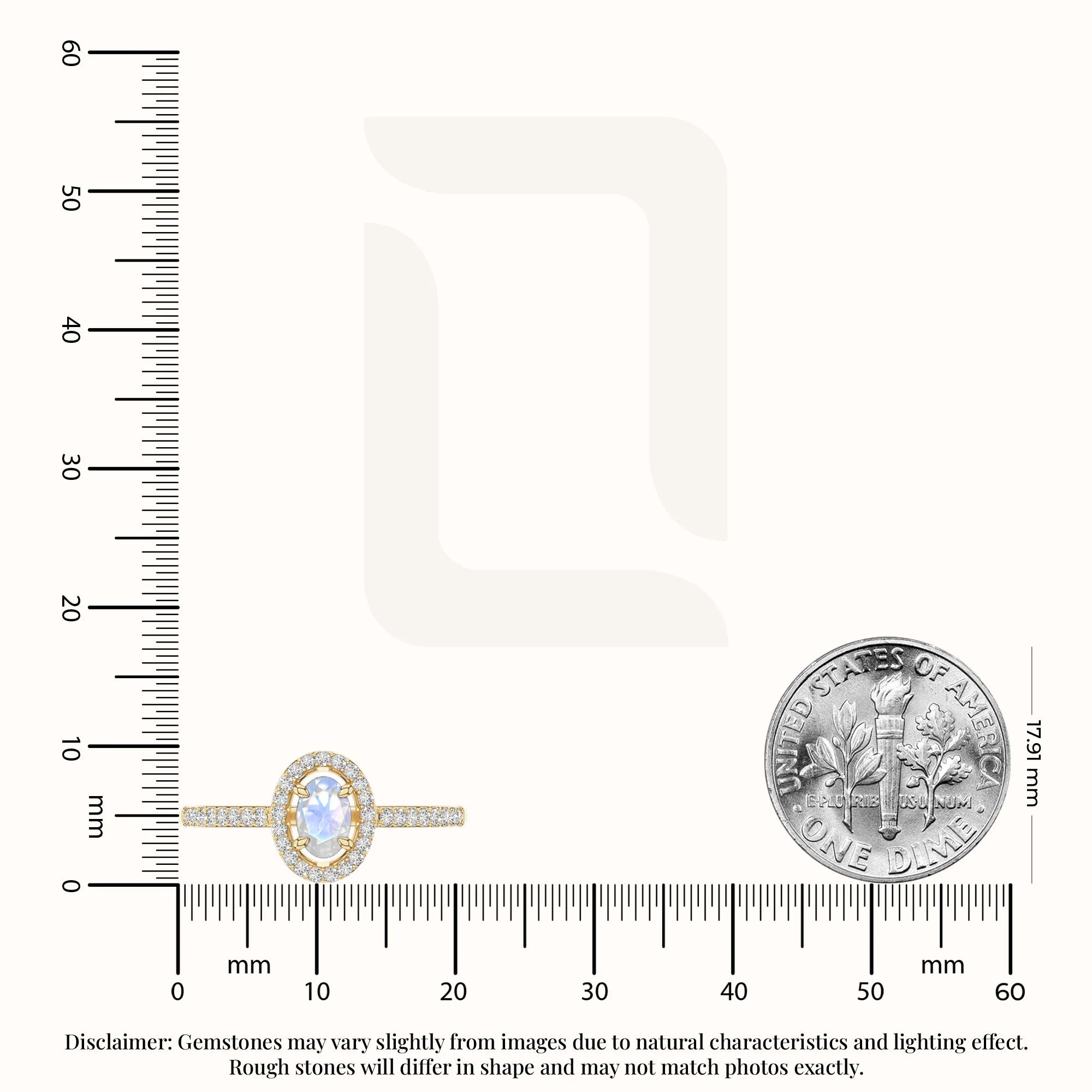 natural rainbow moonstone solitaire halo engagement rings in yellow gold vermeil