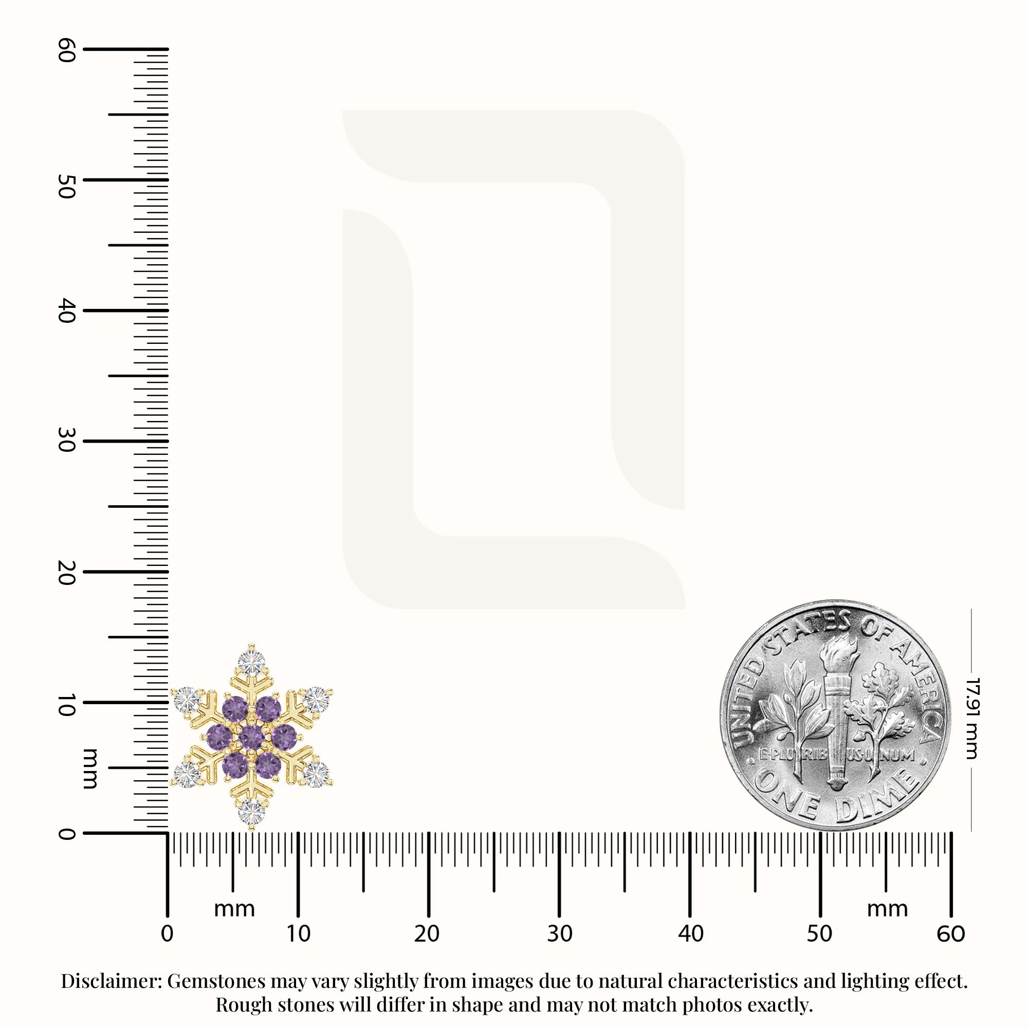 natural amethyst snowflake stud earrings in yellow gold vermeil 