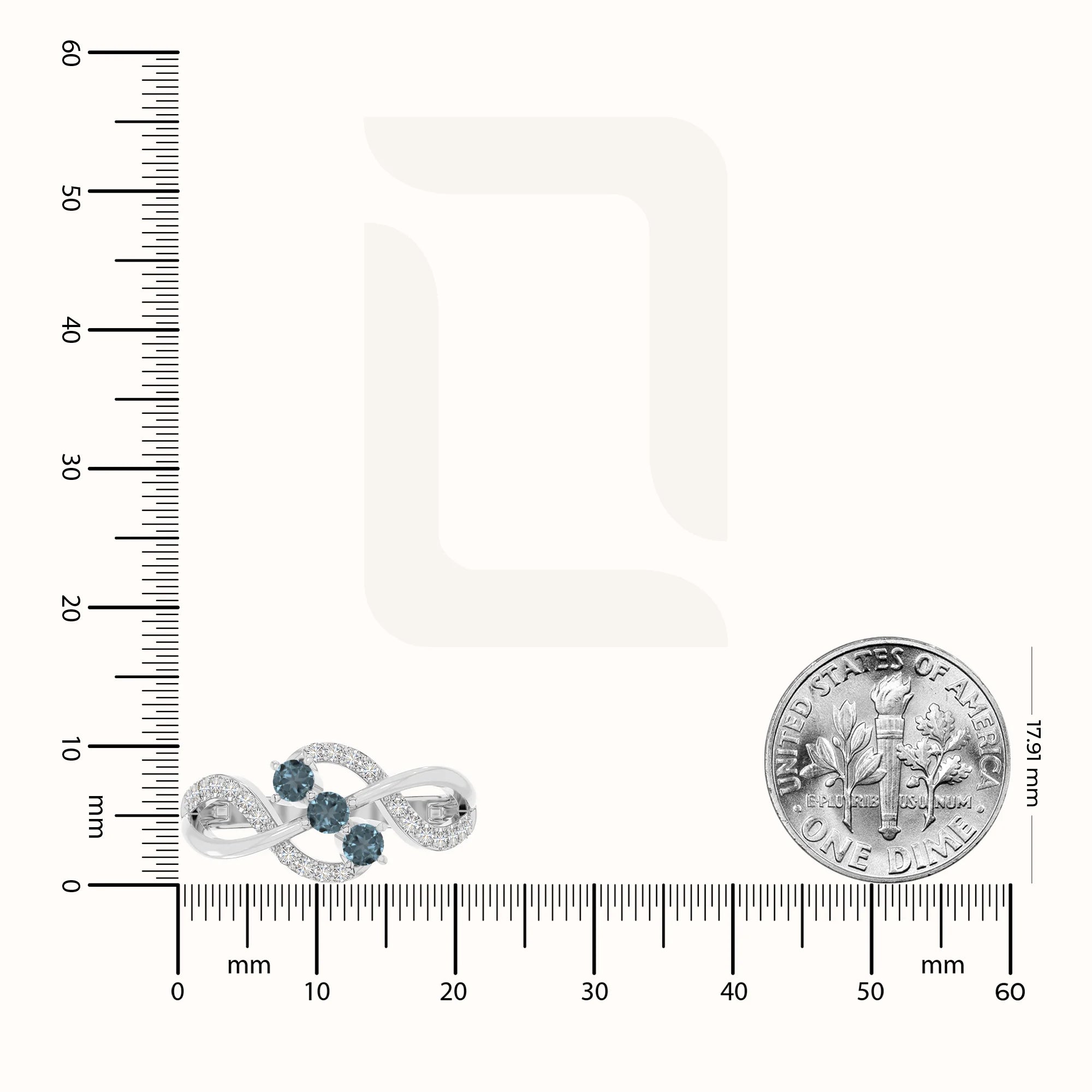 natural london blue topaz infinity promise rings in sterling silver 