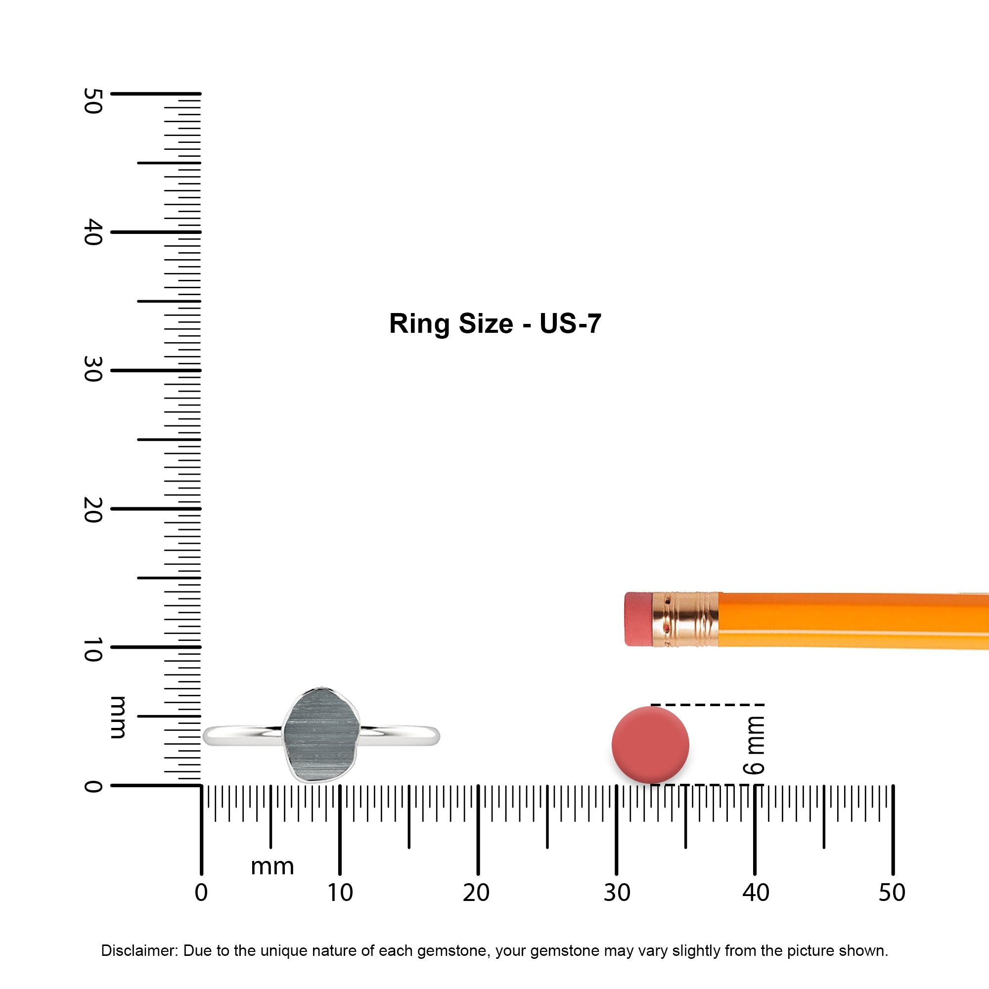 selenite rough shape stackable bezel-set ring