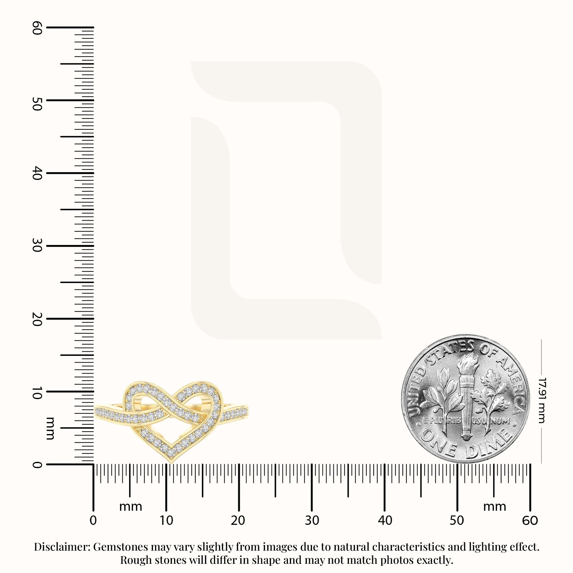 natural moissanite infinity knot heart promise rings in yellow gold vermeil
