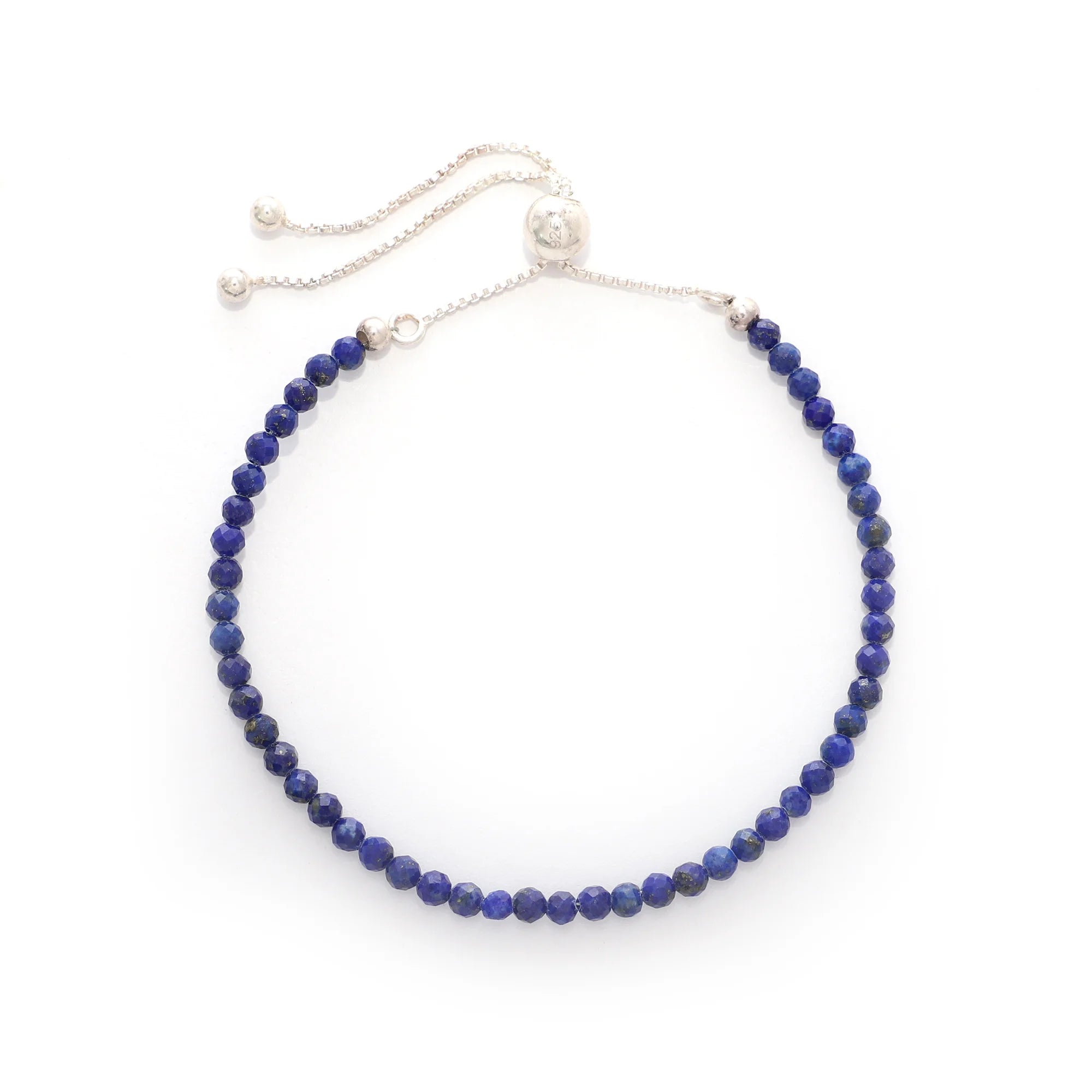 natural lapis-lazuli round shape bolo bracelet