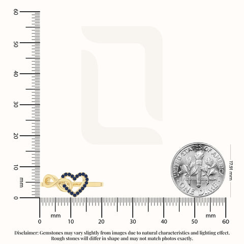 natural blue sapphire infinity heart promise rings in yellow gold vermeil