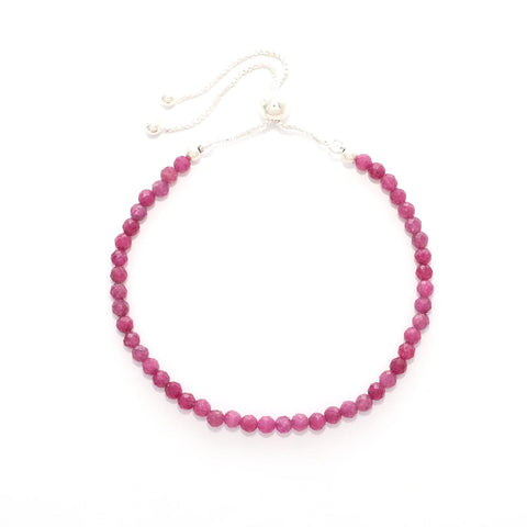 natural ruby round shape bolo bracelet