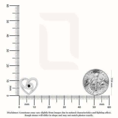 natural black-onyx heart stud earrings in sterling silver 