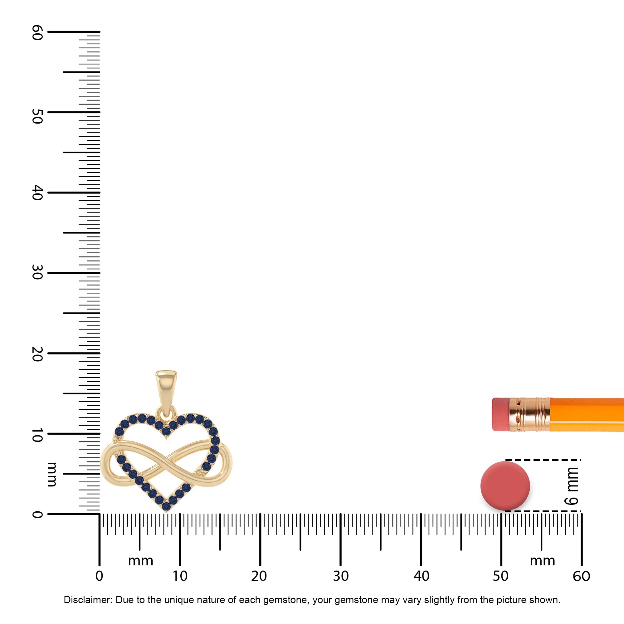 natural blue-sapphire infinity heart necklaces in yellow gold vermeil 