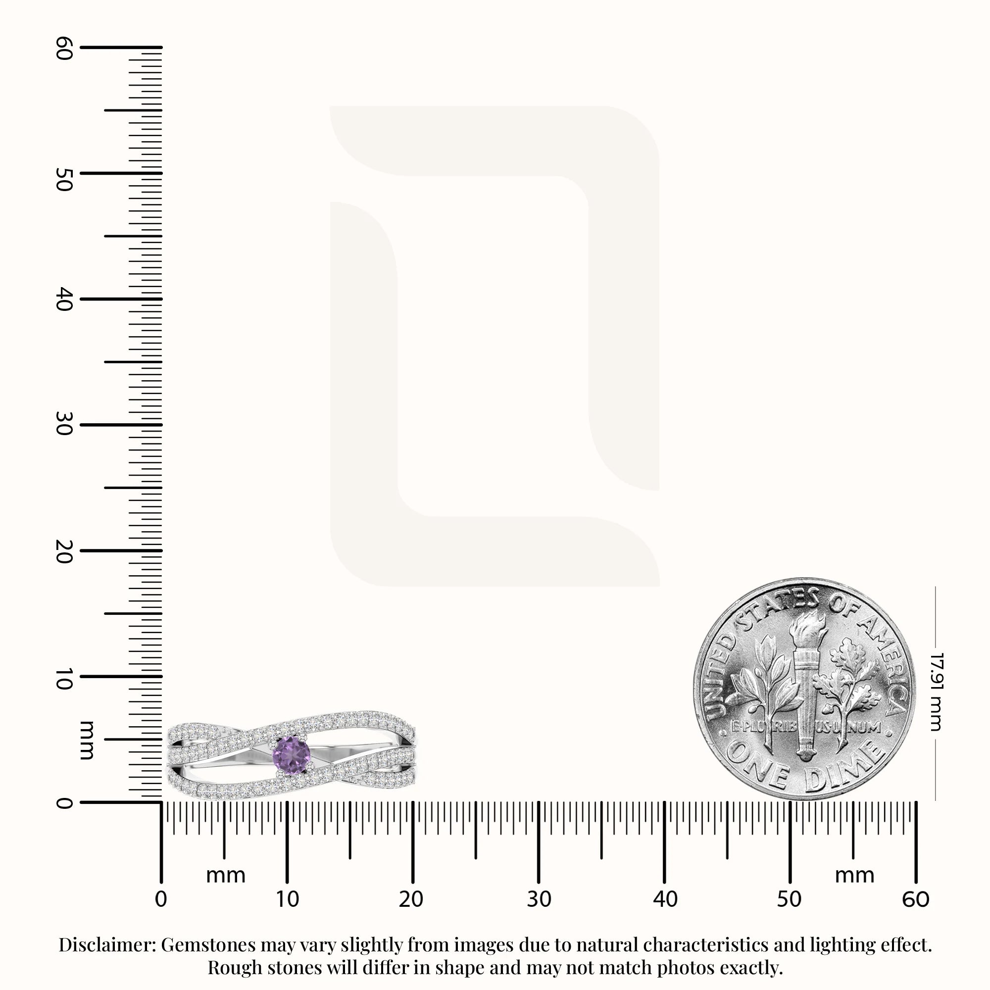 natural amethyst promise rings in sterling silver 