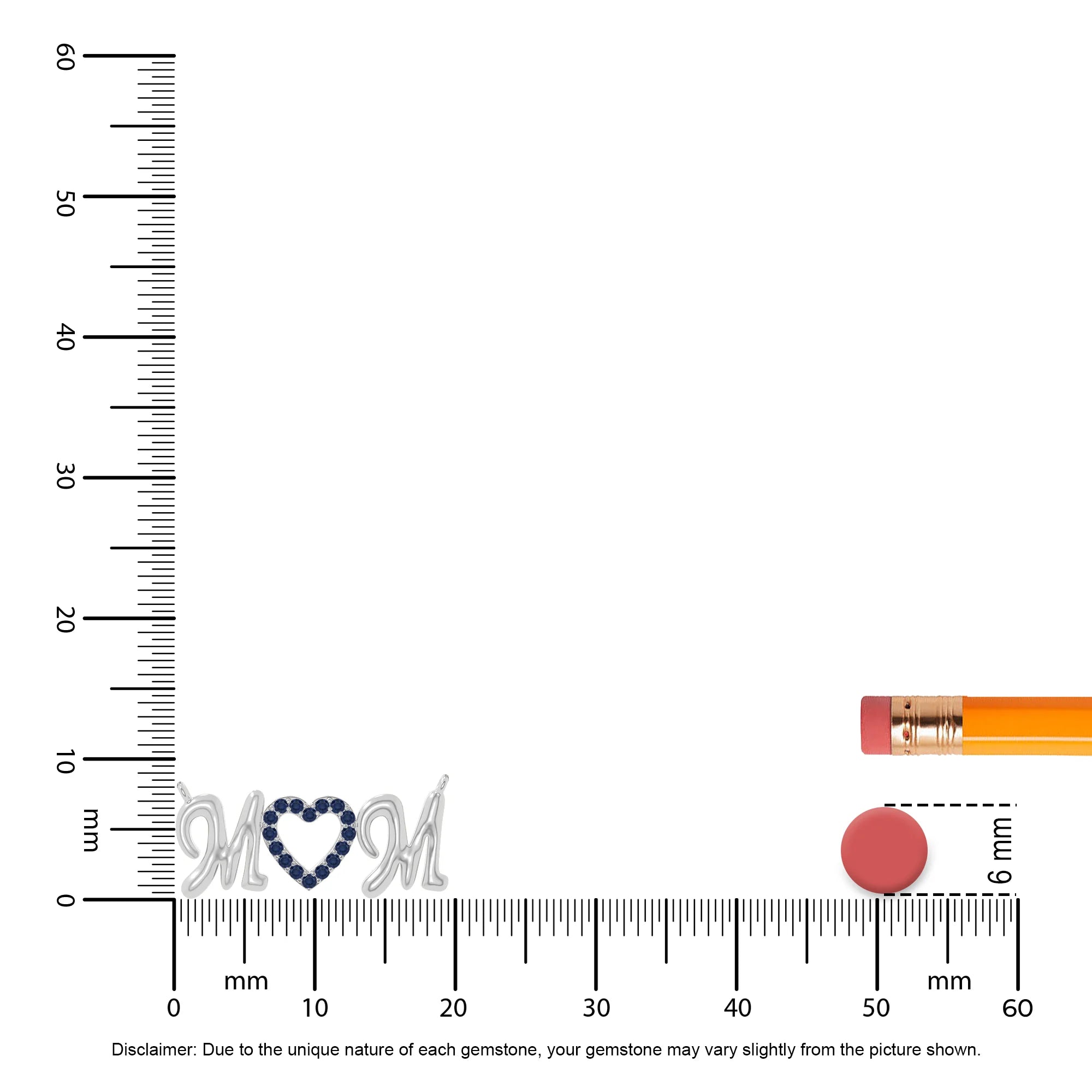 natural blue-sapphire mom heart necklaces in sterling silver 