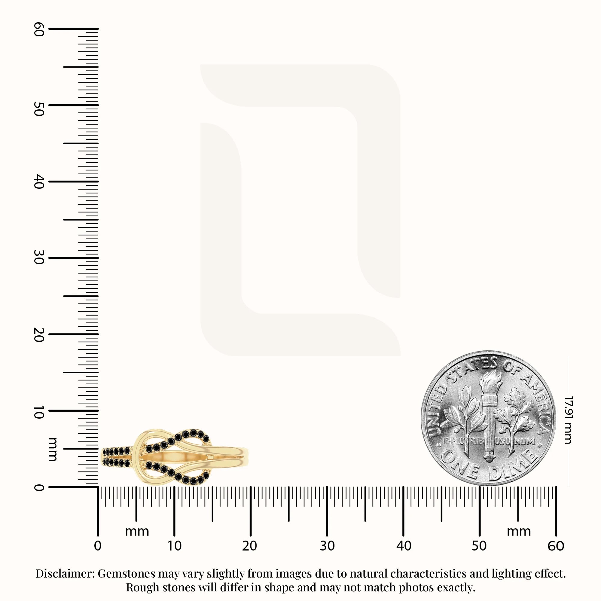 natural black onyx infinity knot promise rings in yellow gold vermeil