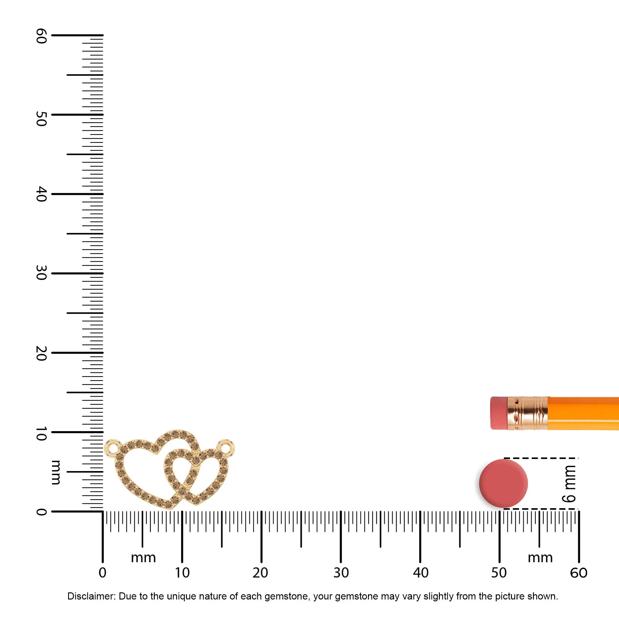 natural citrine heart in heart necklaces in yellow gold vermeil 