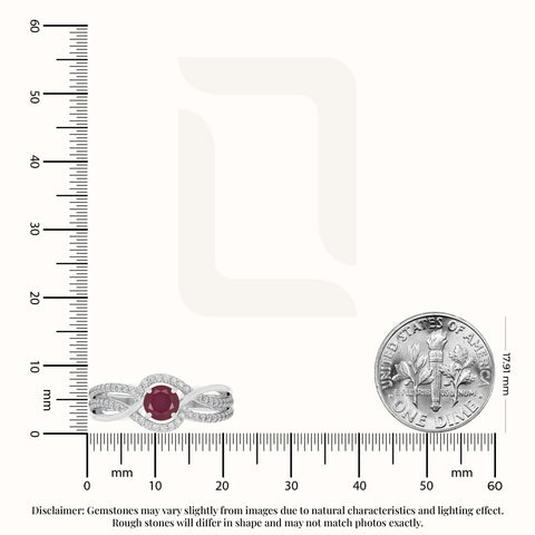 natural ruby solitaire engagement rings in sterling silver 