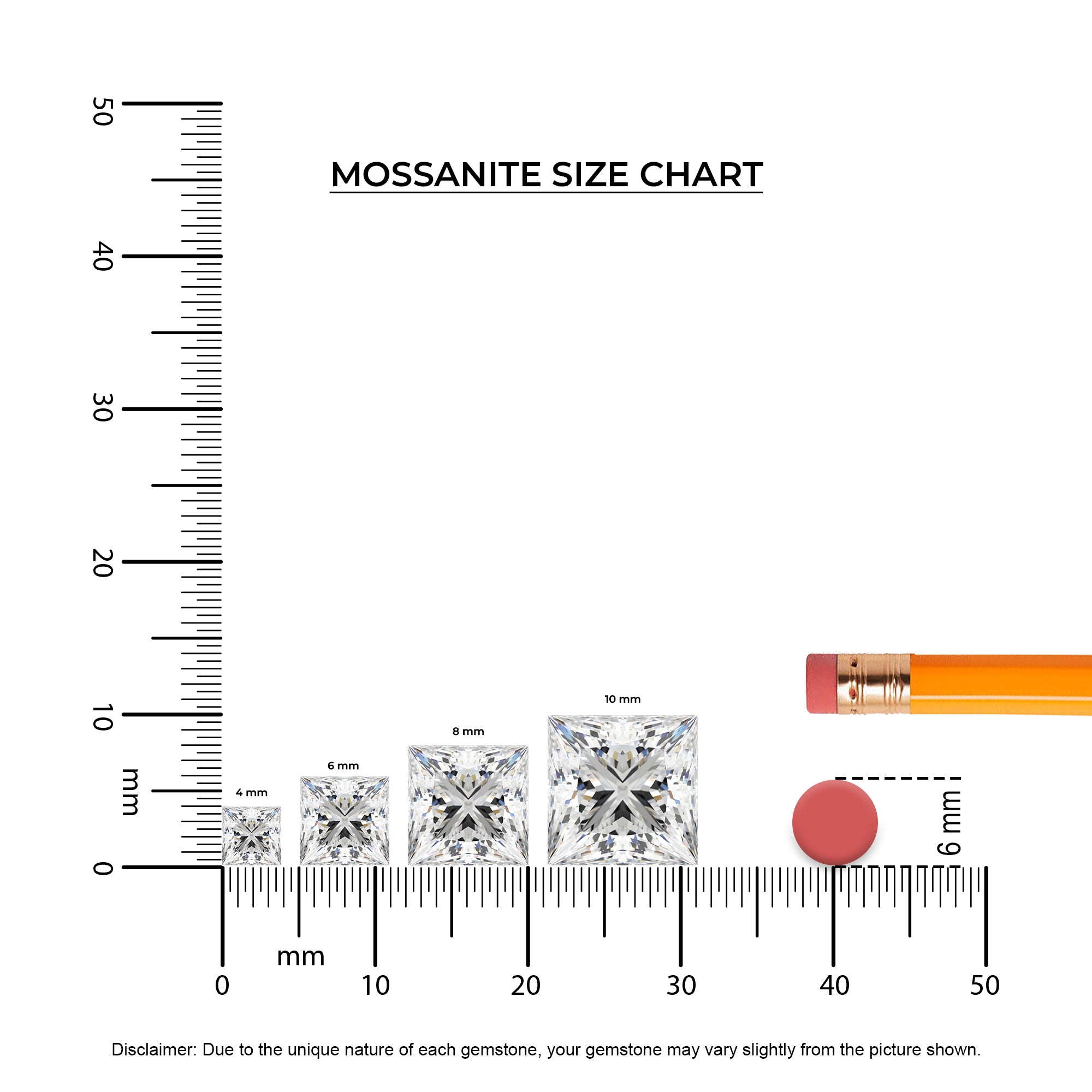 lab-grown moissanite princess solitaire engagement ring