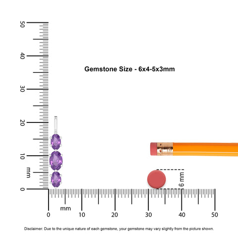 natural amethyst oval shape pendant necklace