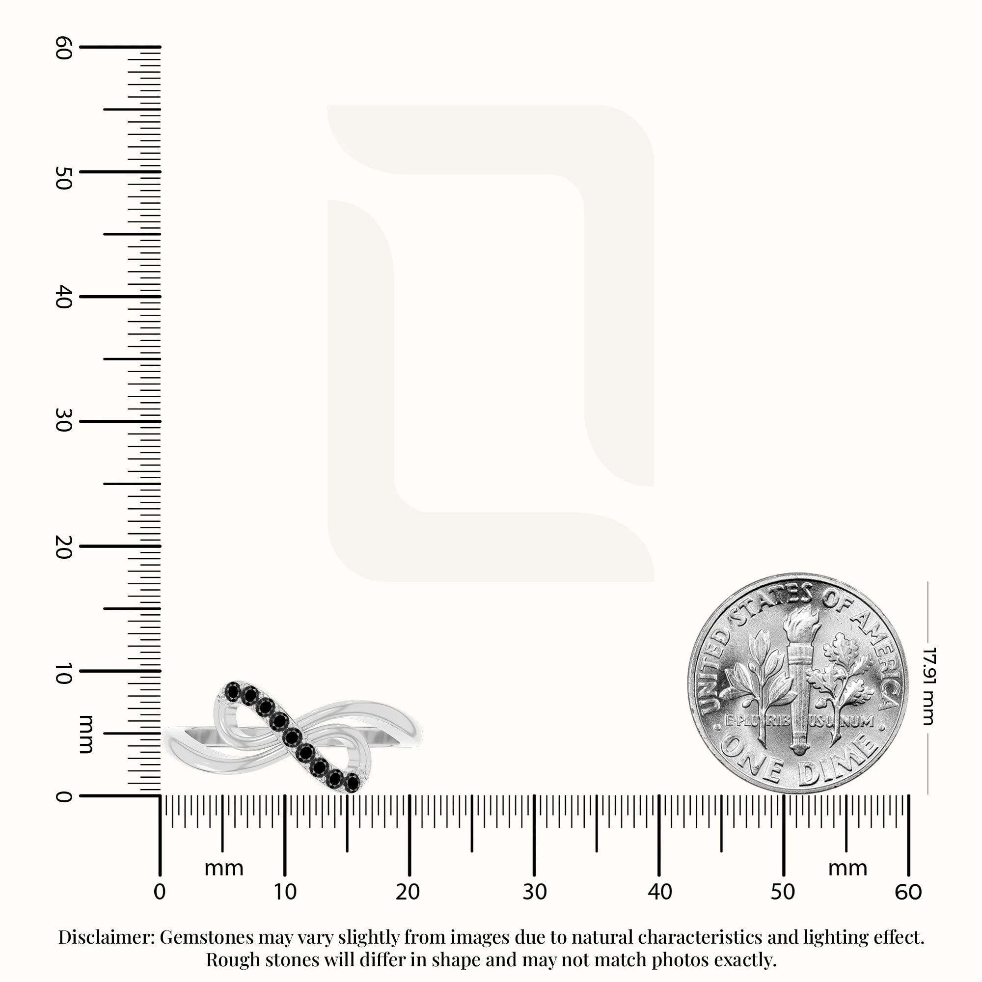 natural black onyx infinity promise rings in sterling silver 