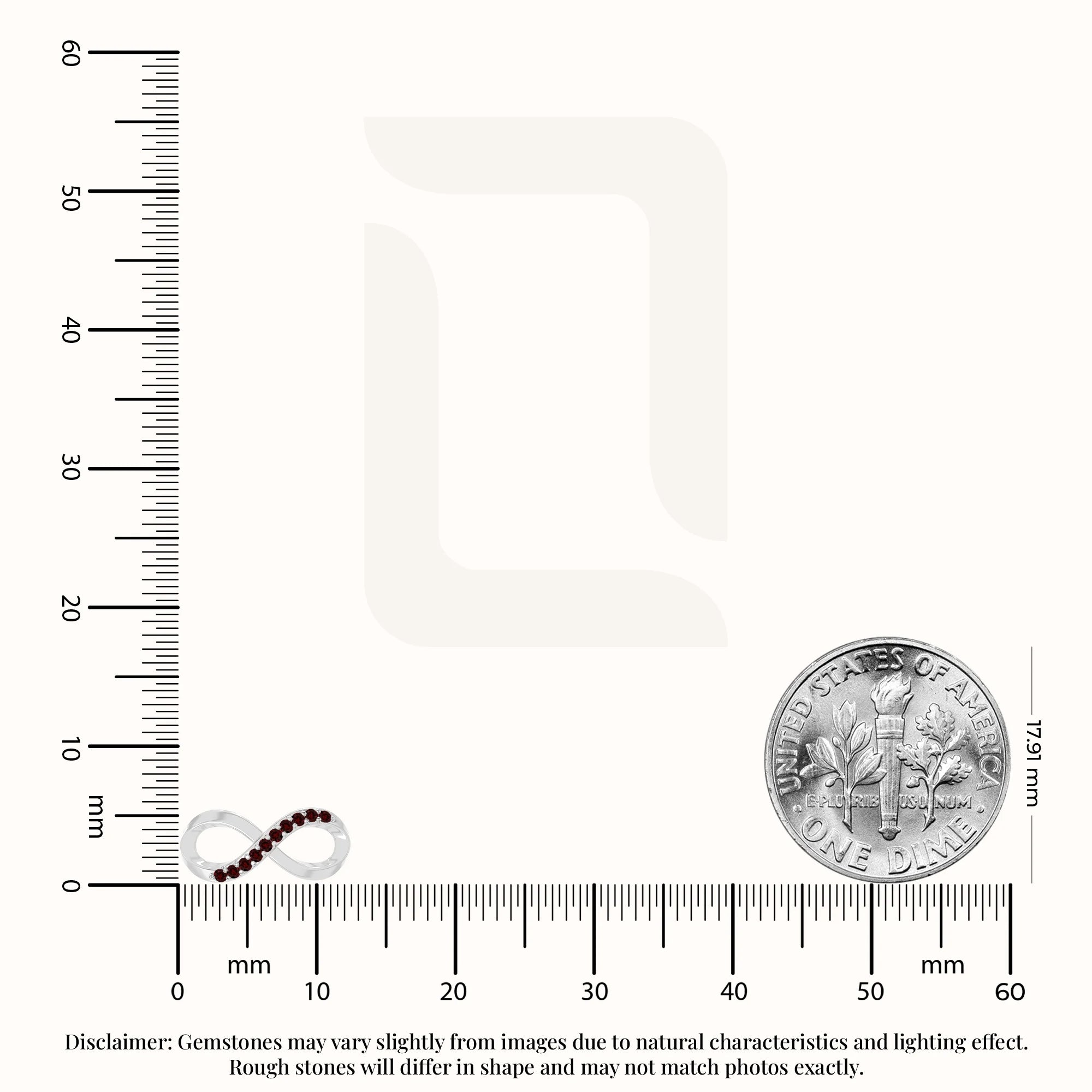 natural garnet infinity stud earrings in sterling silver 