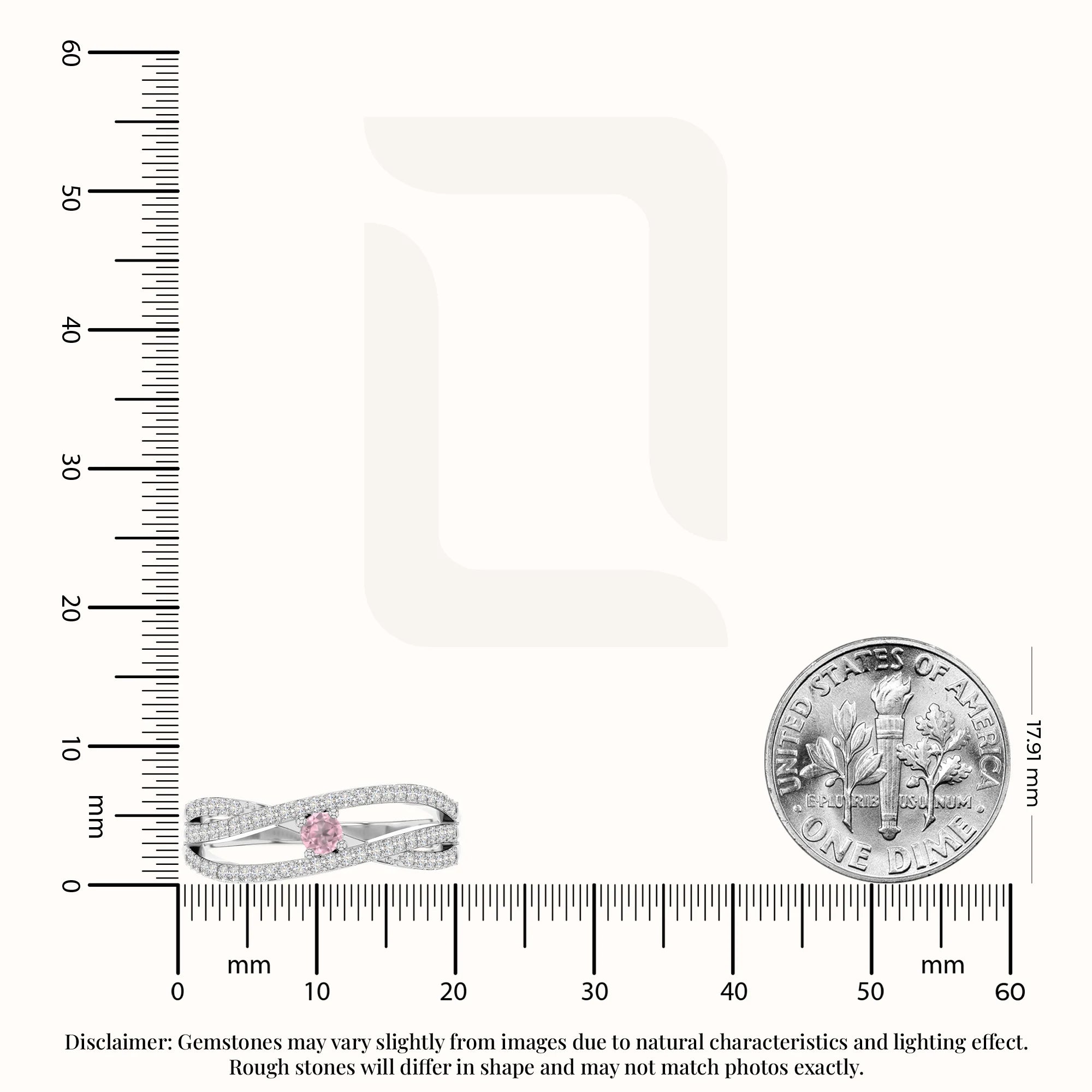 natural pink tourmaline promise rings in sterling silver 