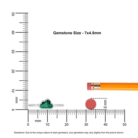 malachite cloud shape stackable bezel-set ring
