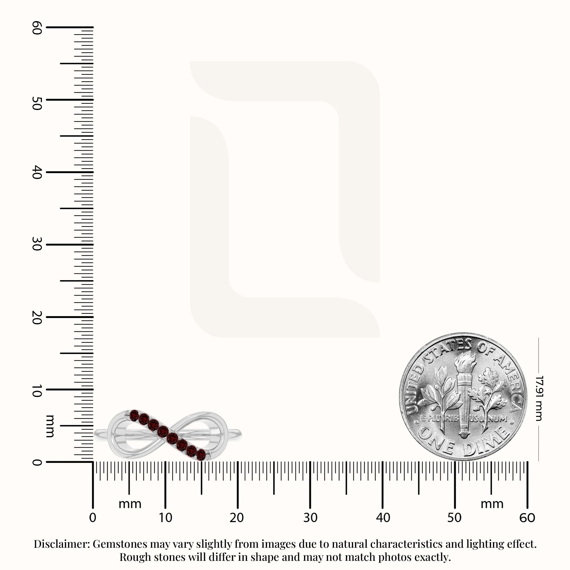 natural garnet infinity promise rings in sterling silver 