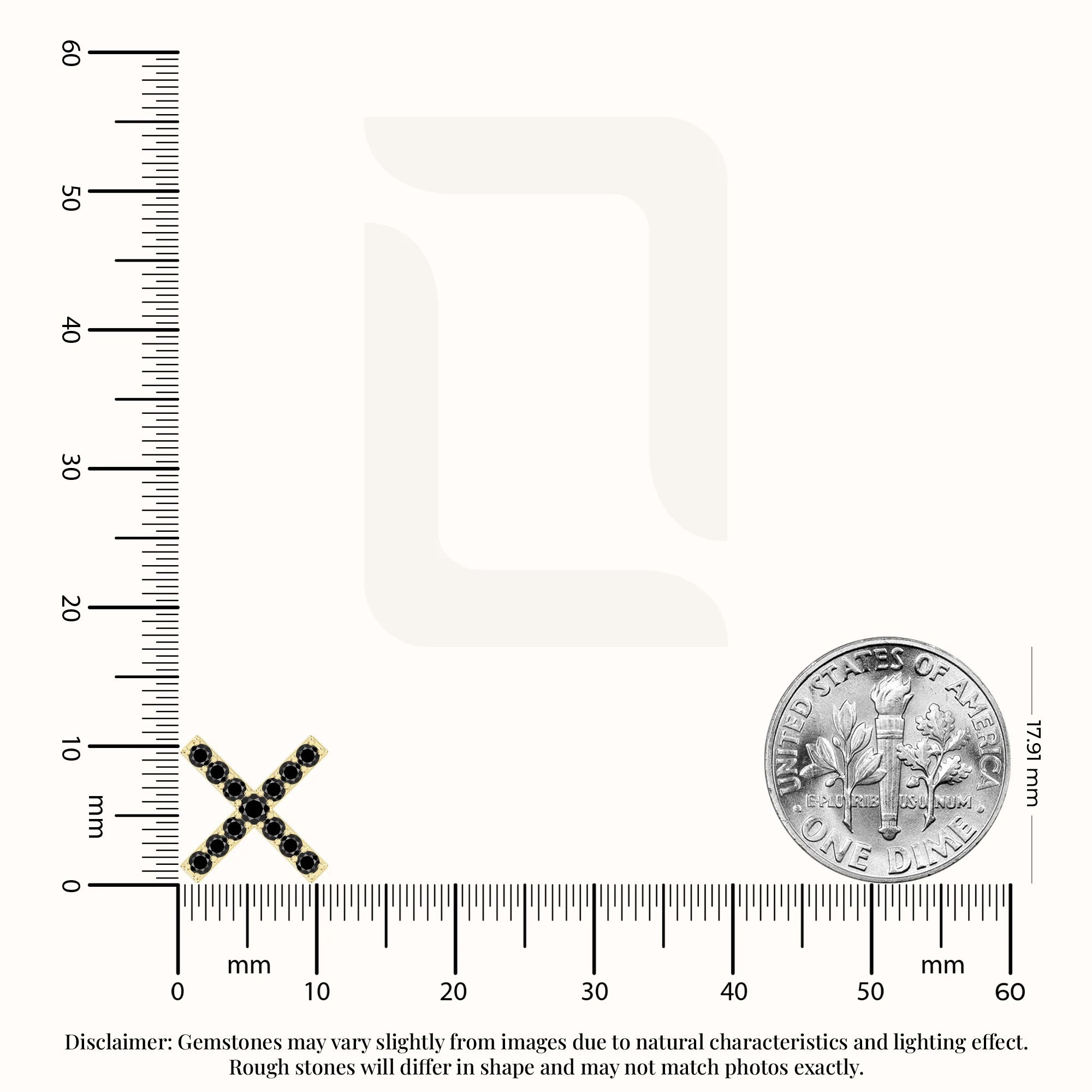 natural black-onyx x stud earrings in yellow gold vermeil 