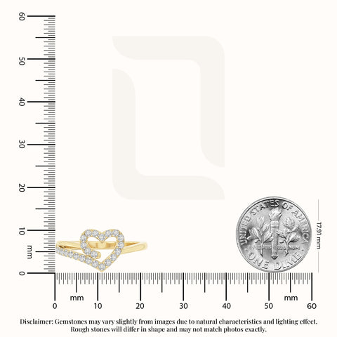 natural moissanite heart promise rings in yellow gold vermeil