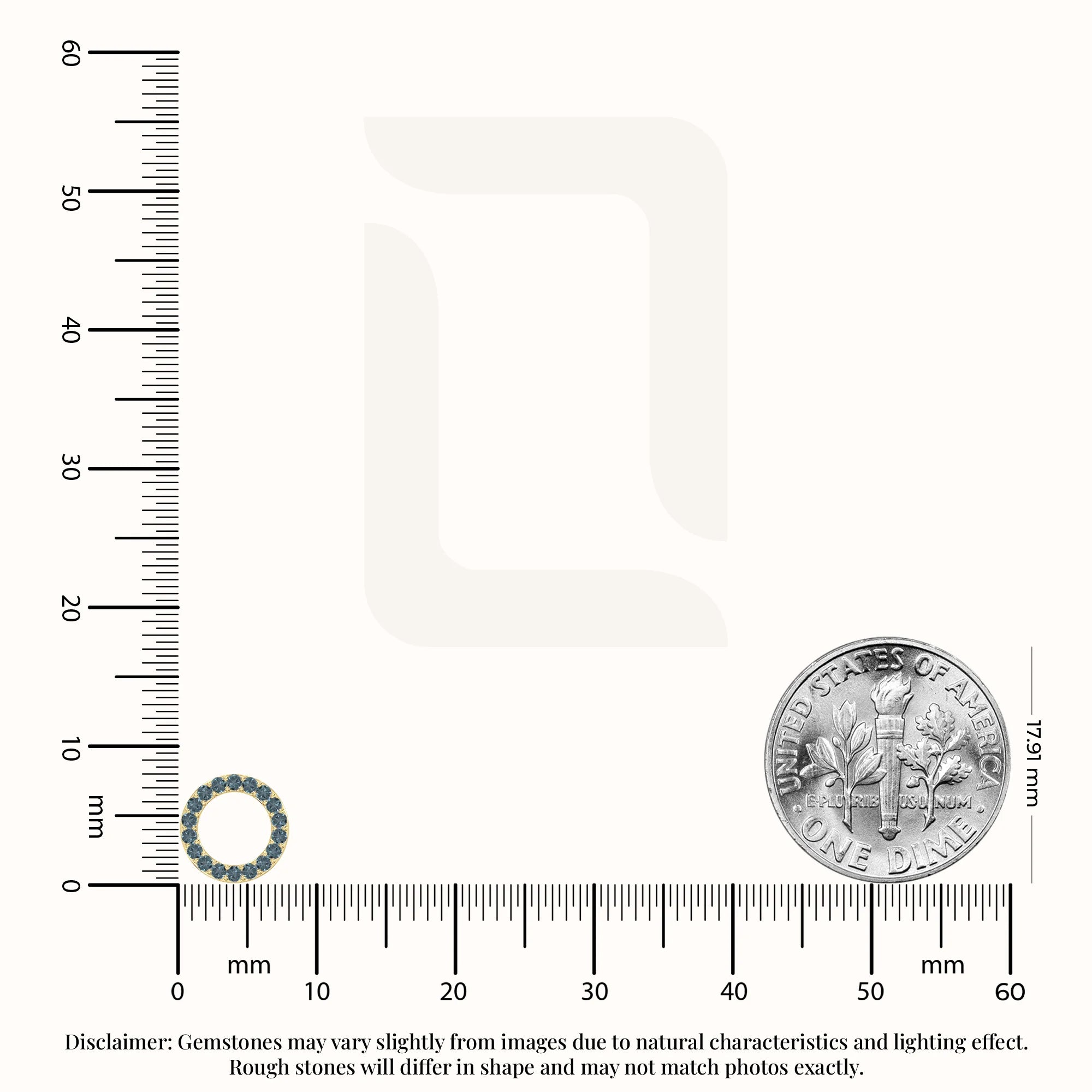 natural london-blue-topaz circle stud earrings in yellow gold vermeil 