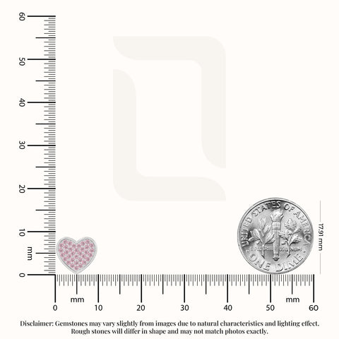 natural pink-tourmaline heart stud earrings in sterling silver 