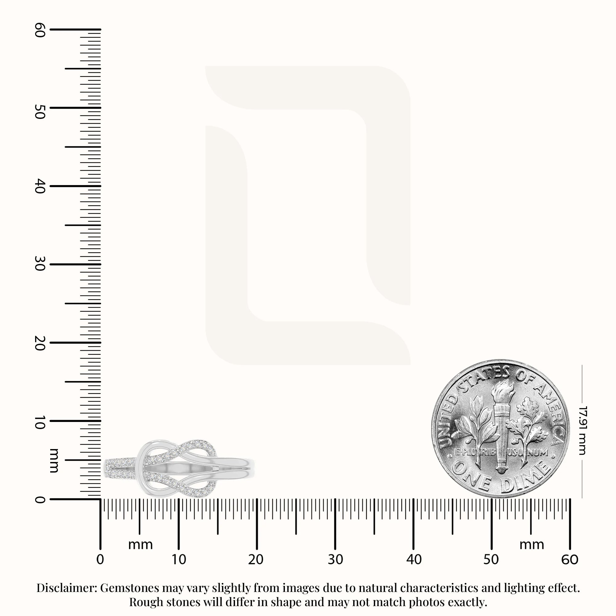 natural moissanite infinity knot promise rings in sterling silver 