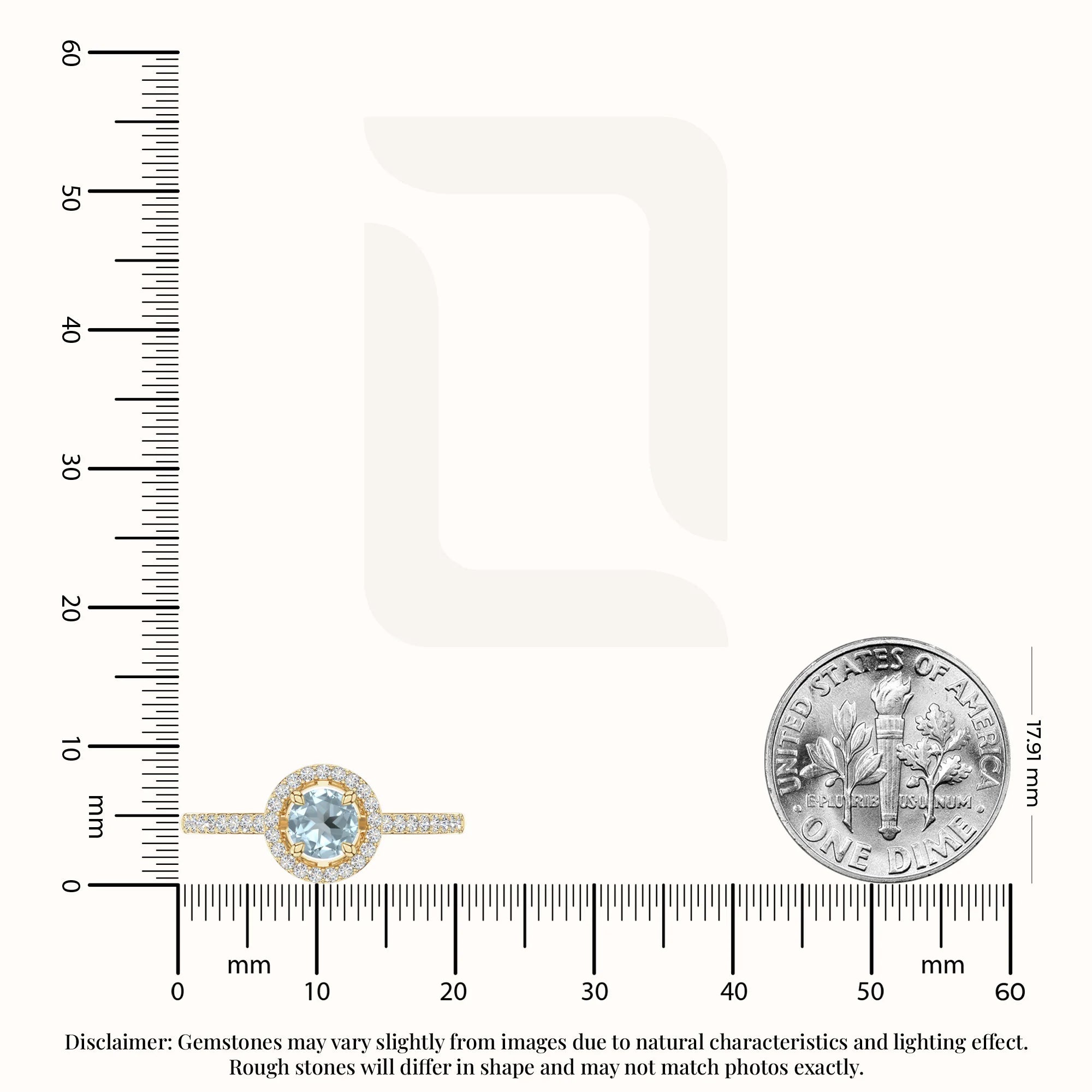 natural aquamarine solitaire halo engagement rings in yellow gold vermeil