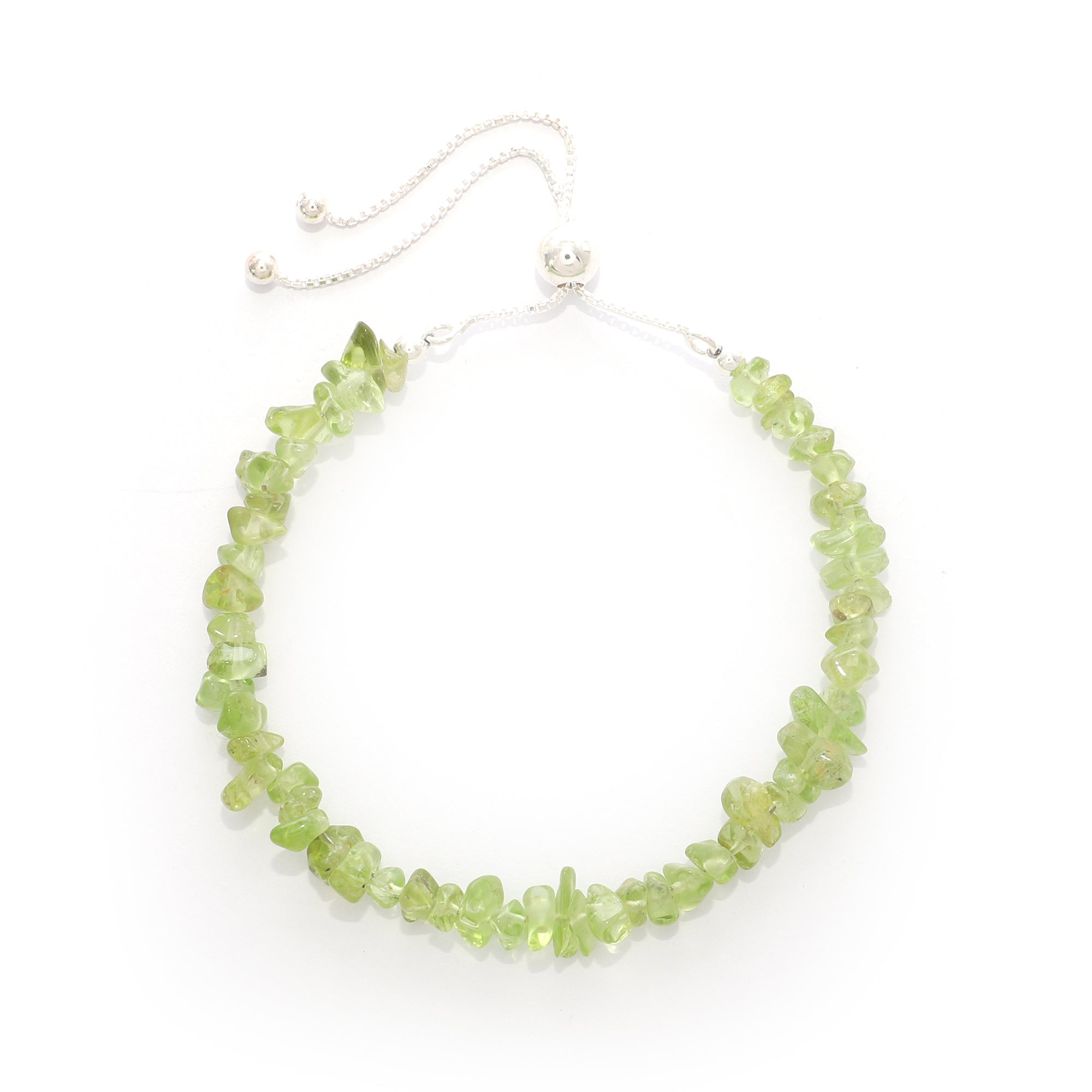 natural peridot rough shape bolo bracelet