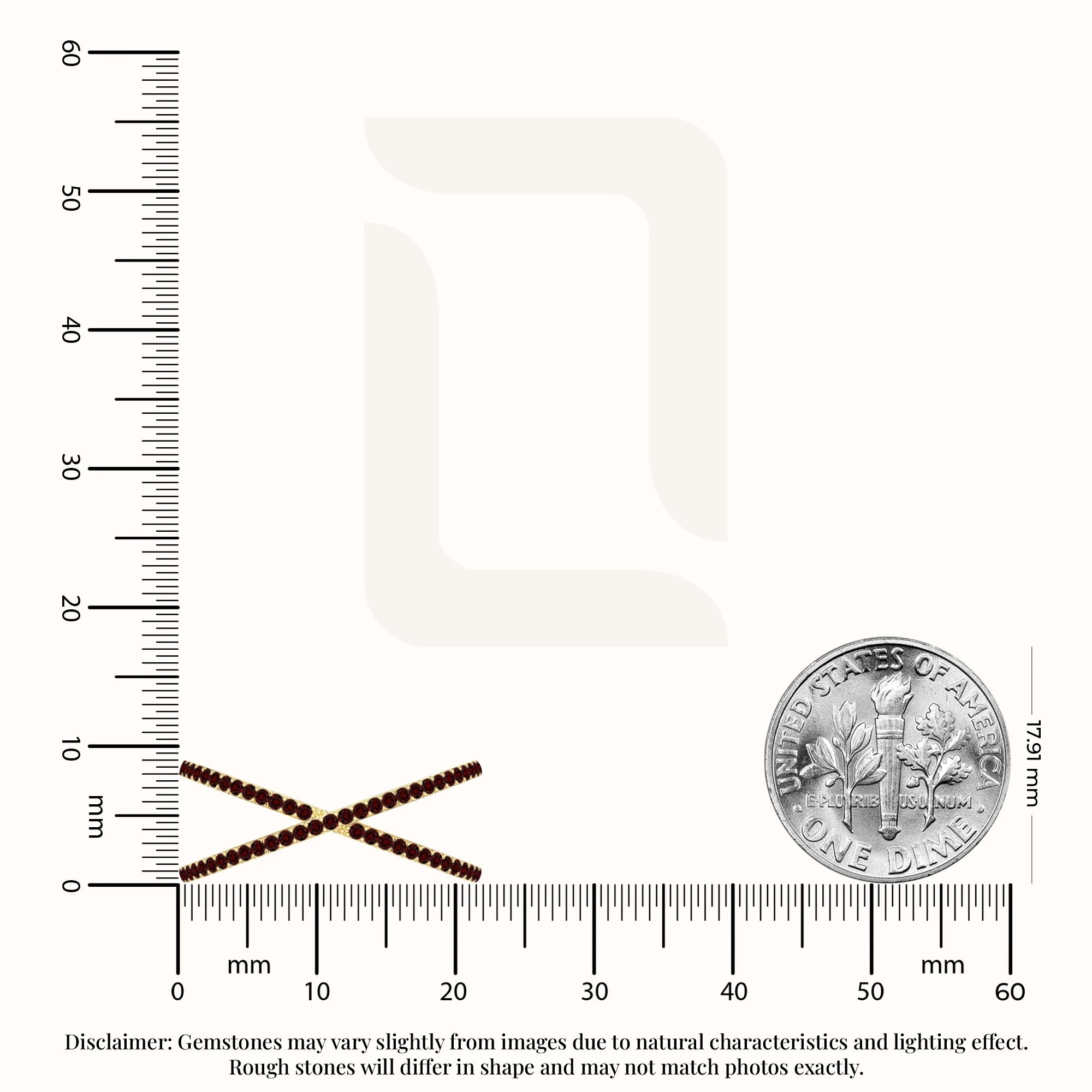 natural garnet criss cross band rings in yellow gold vermeil