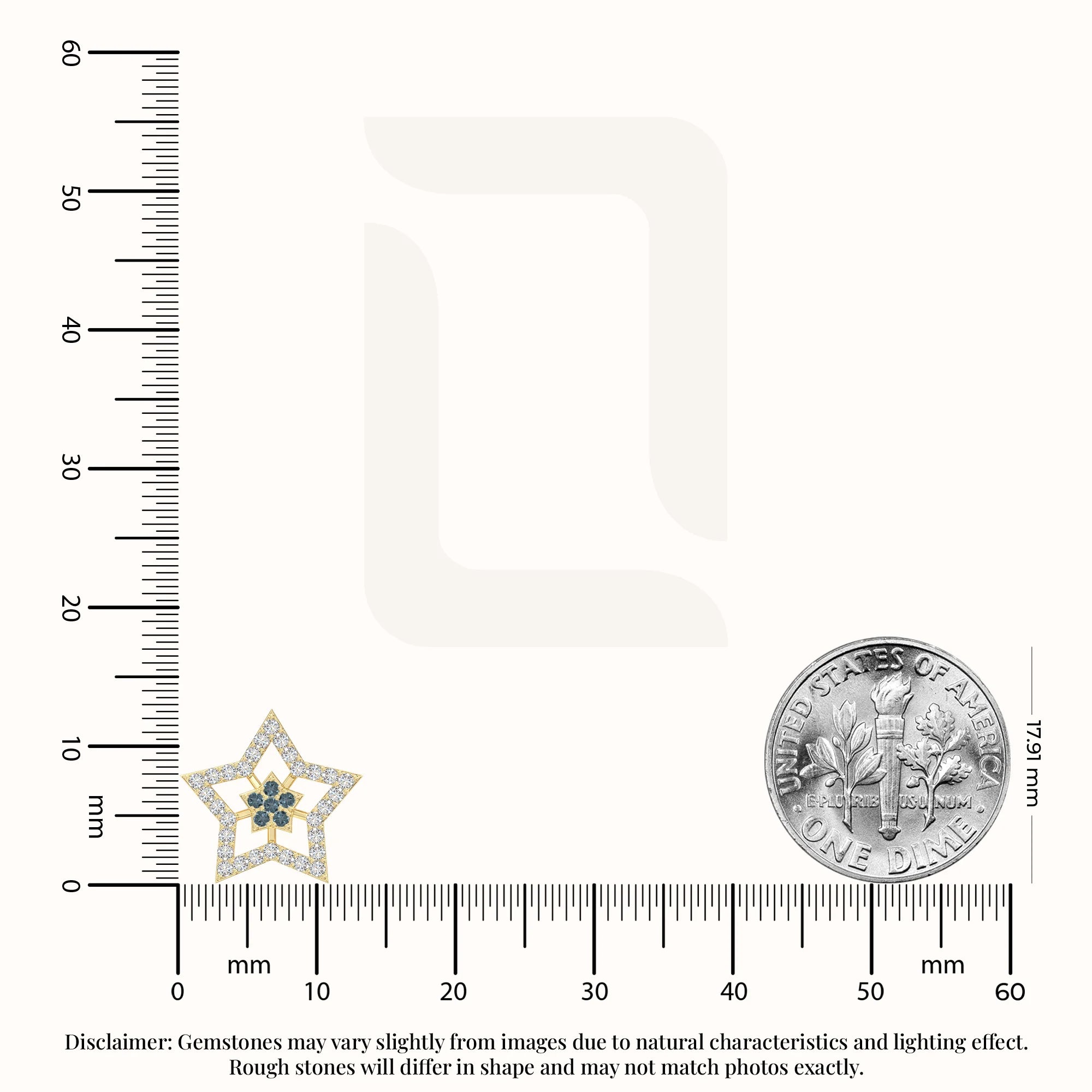 natural london-blue-topaz star stud earrings in yellow gold vermeil 