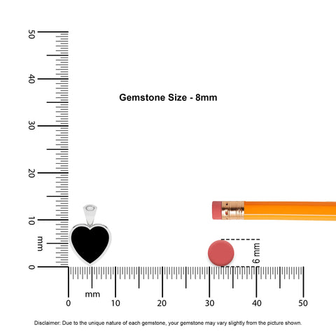 natural black-tourmaline heart shape pendant necklace