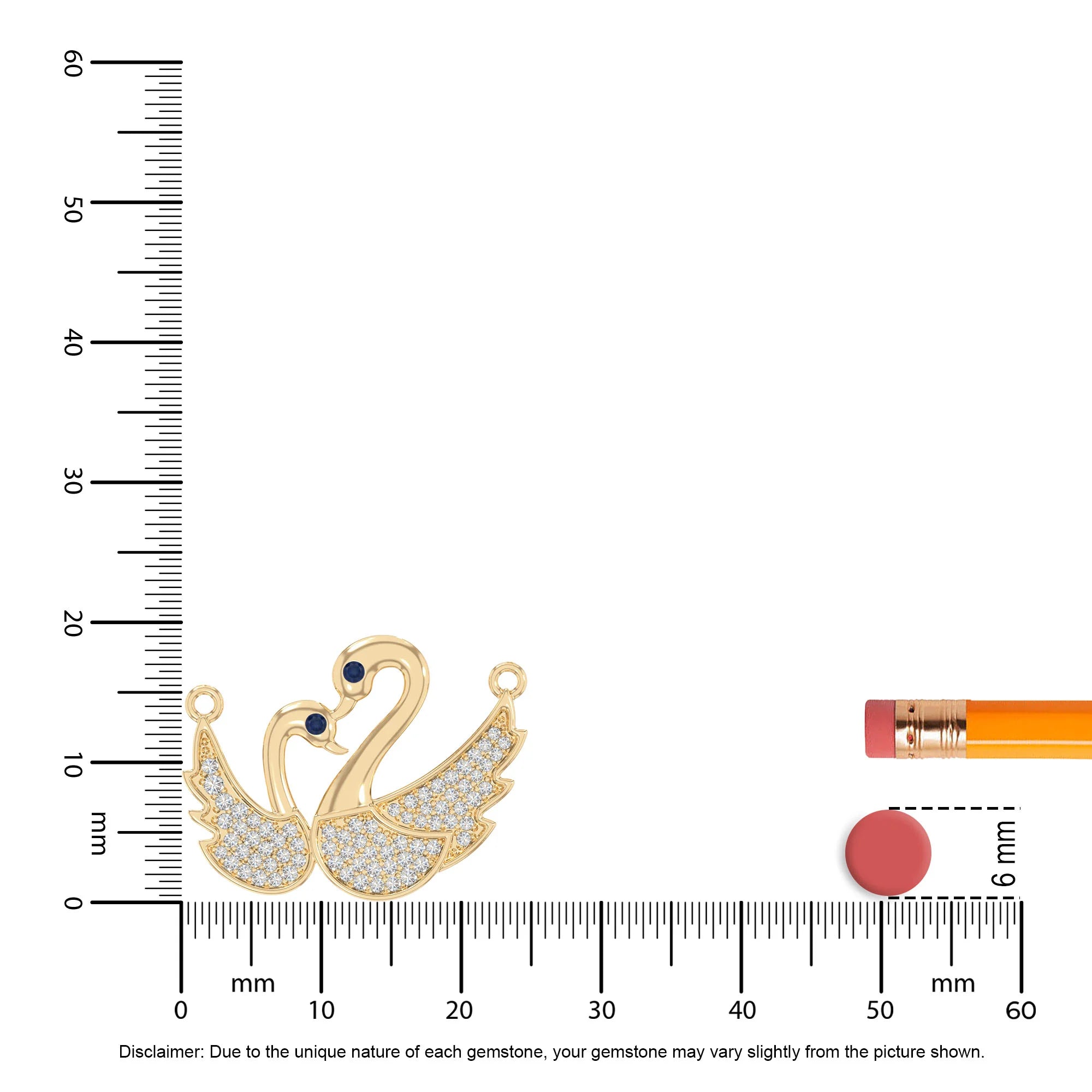 natural blue-sapphire mother child swan necklaces in yellow gold vermeil 