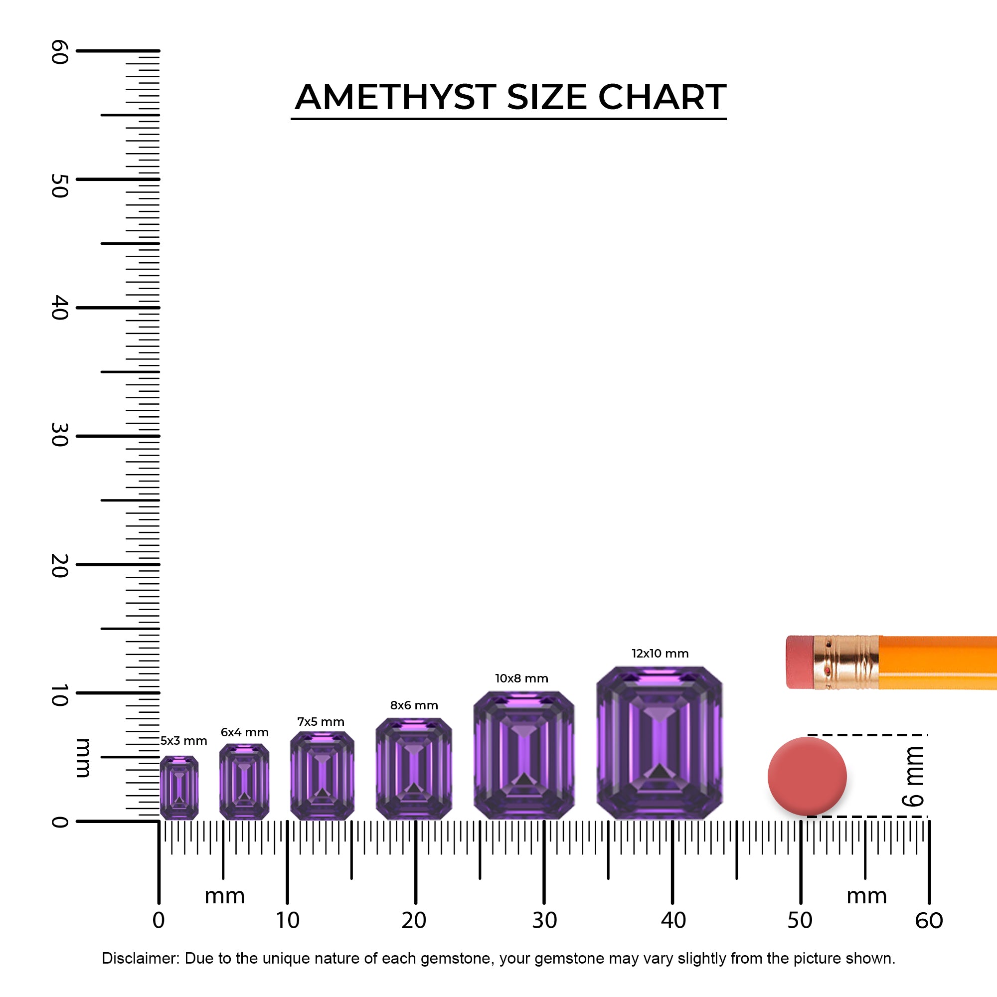 lab grown amethyst emerald-cut shape solitaire pendant necklace