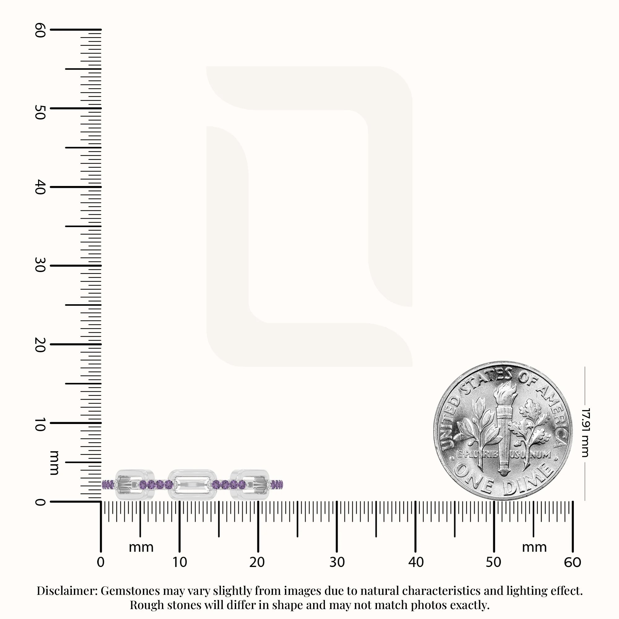 natural amethyst interlocking wedding band rings in sterling silver 