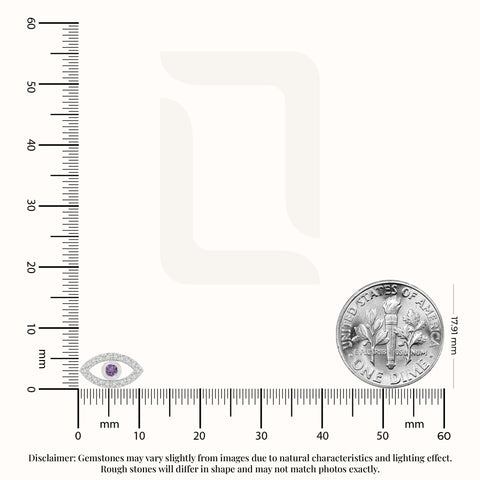 natural amethyst evil eye stud earrings in sterling silver 