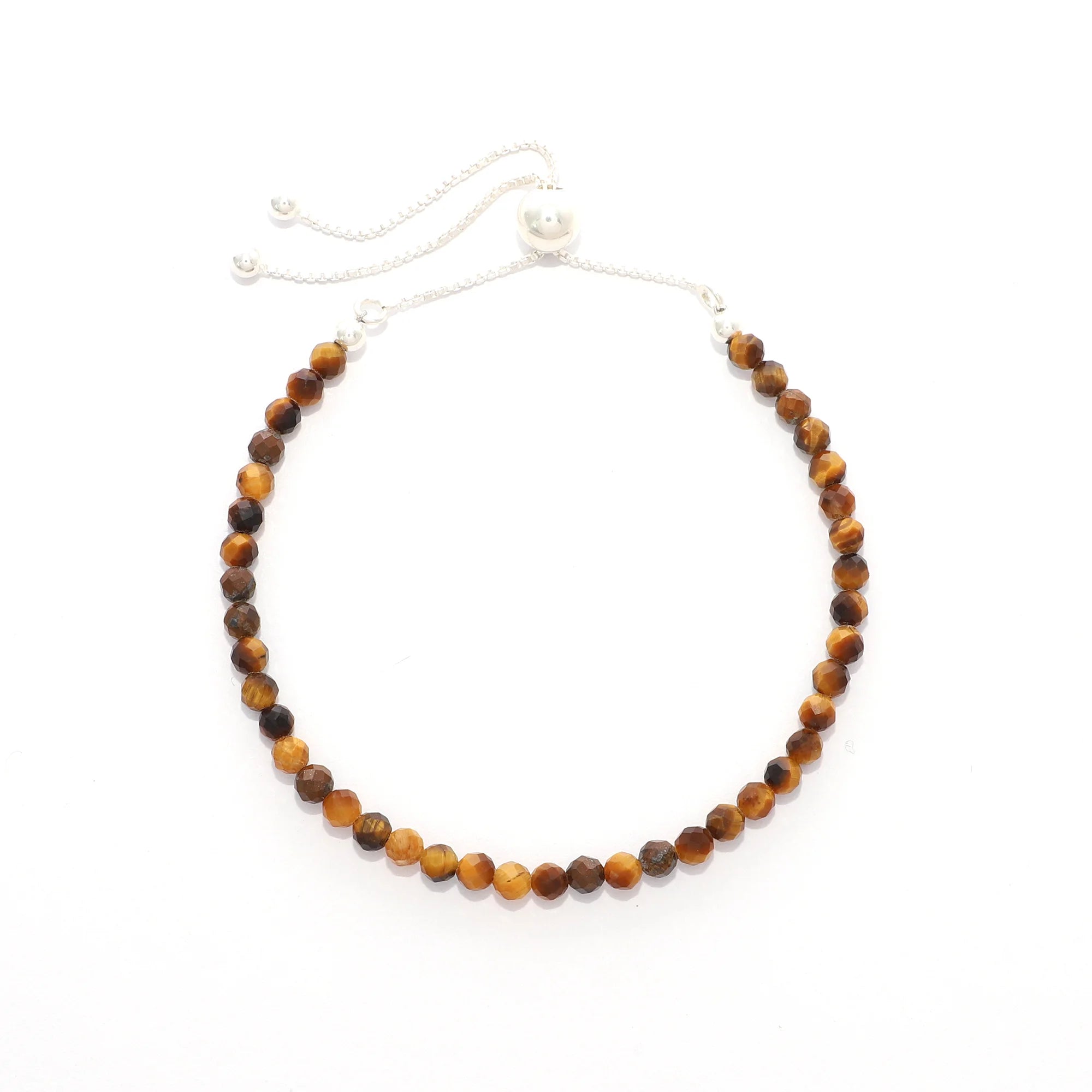 natural tiger-eye round shape bolo bracelet