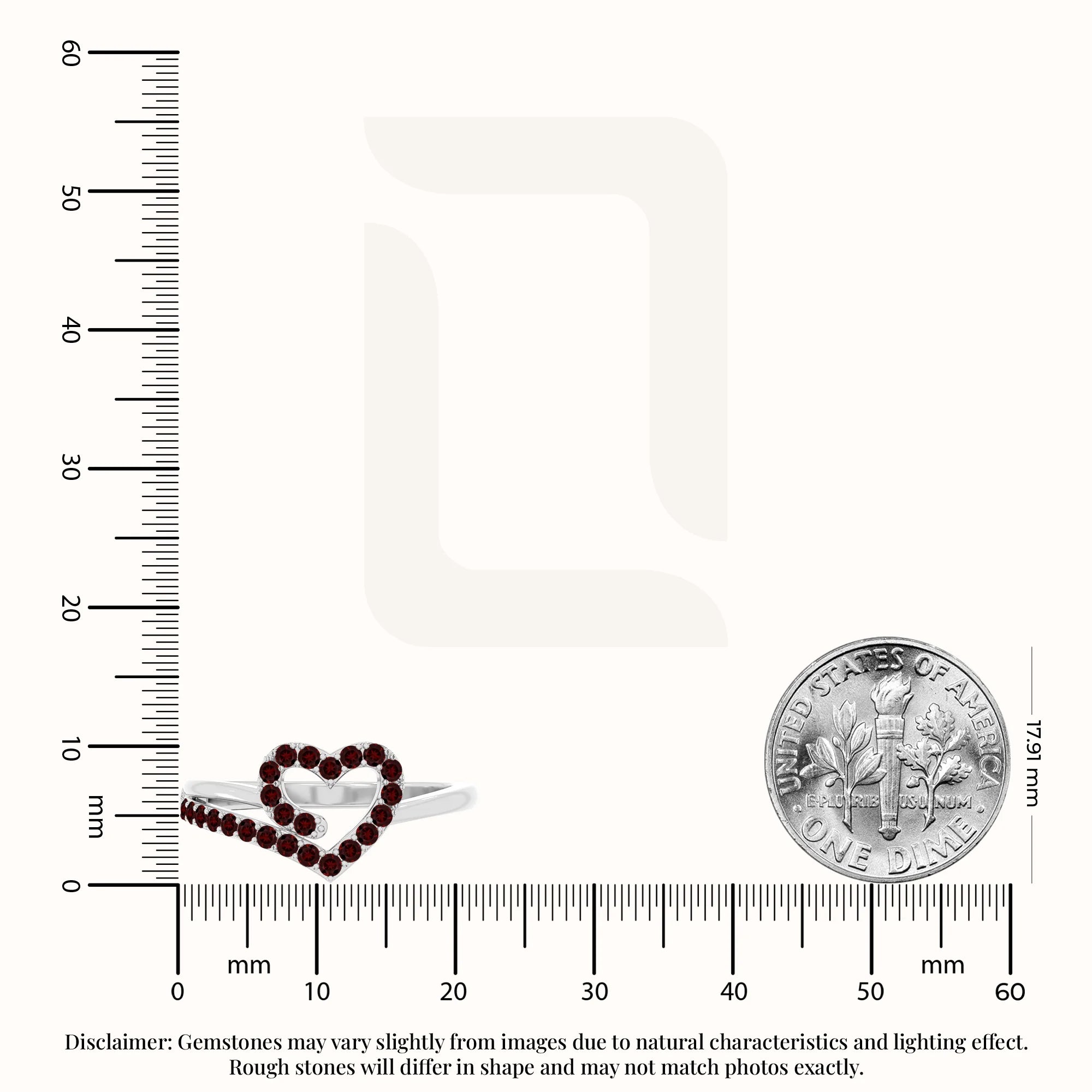 natural garnet heart promise rings in sterling silver 